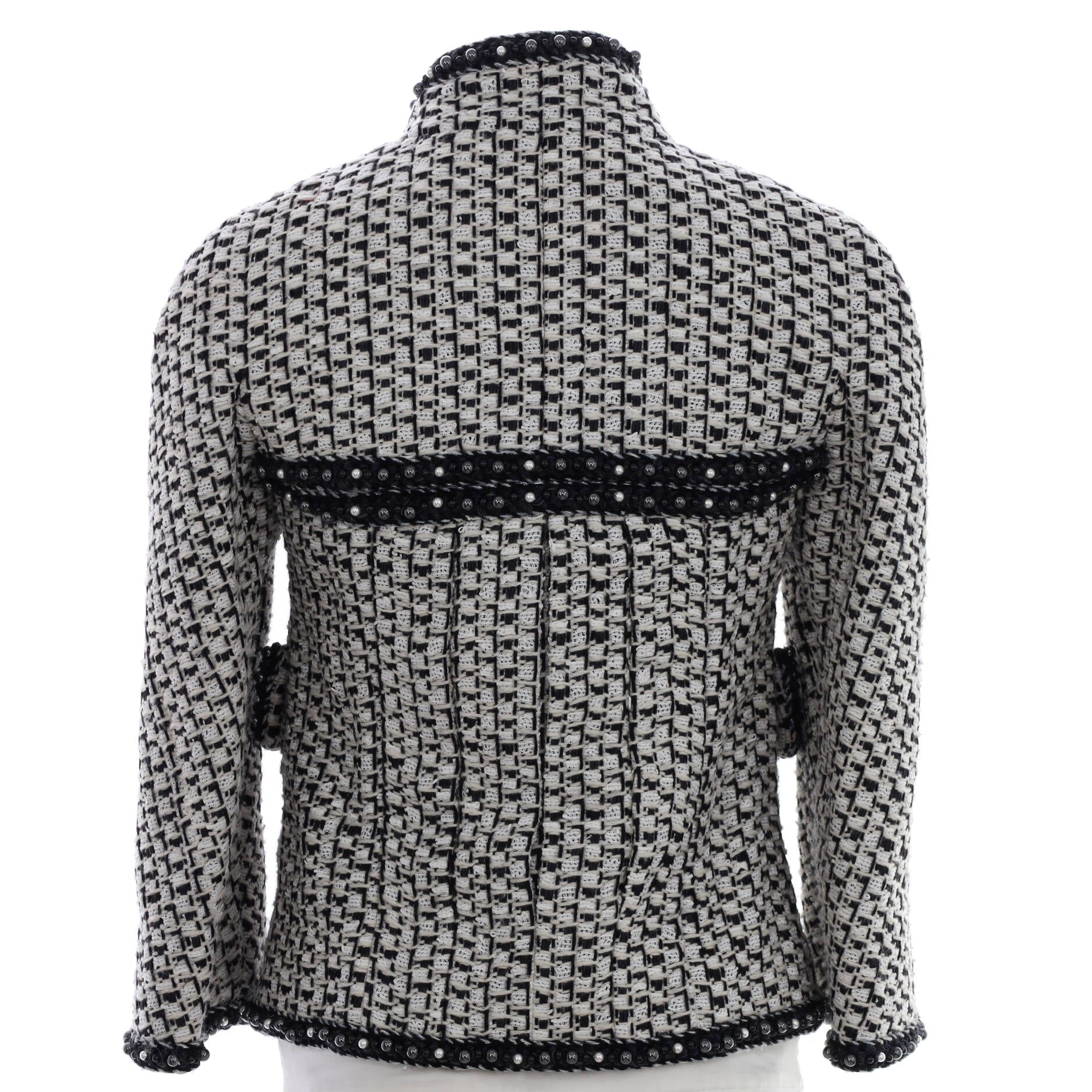 Women's Paris-Rome Fantasy Faux Pearl Detail Blazer Tweed