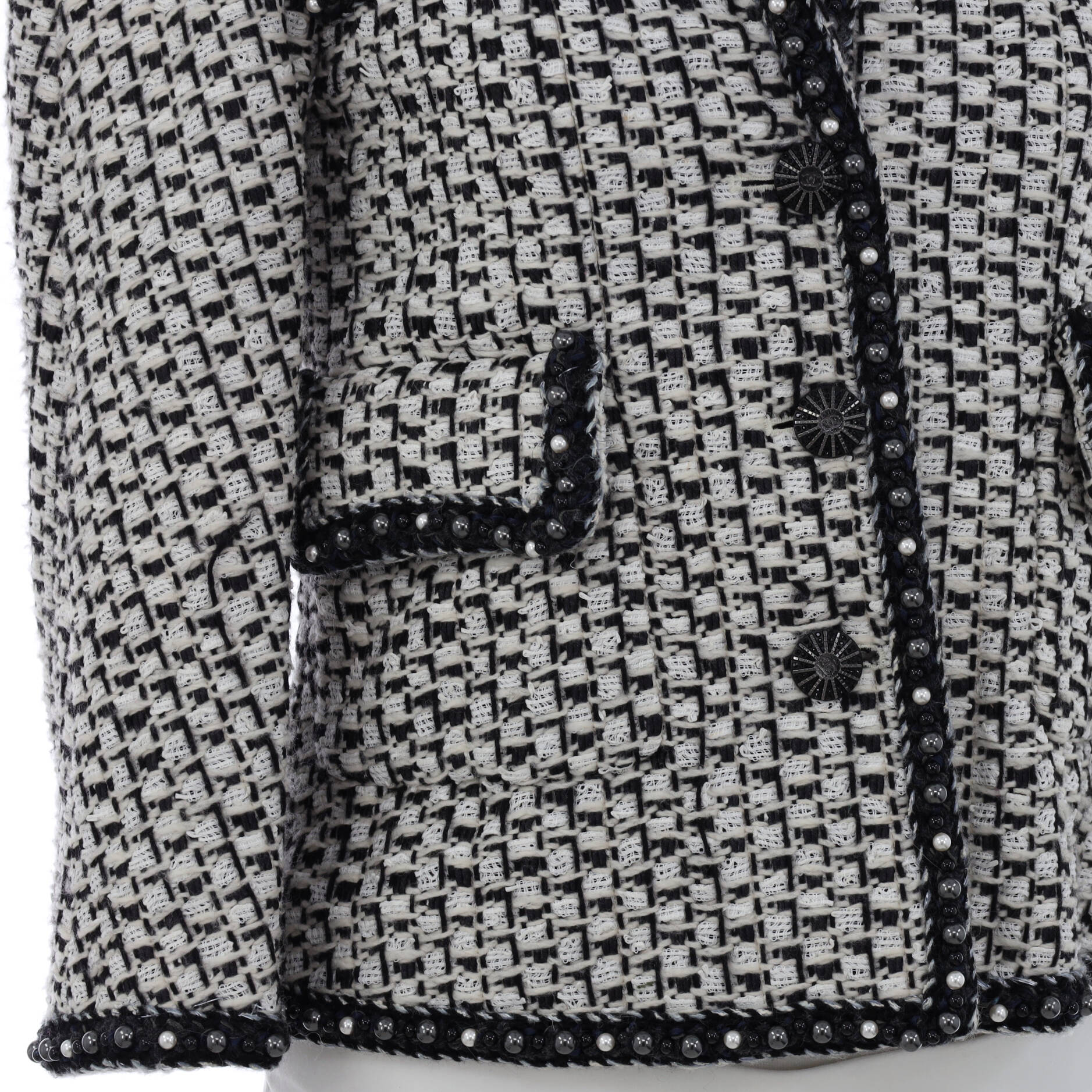 Women's Paris-Rome Fantasy Faux Pearl Detail Blazer Tweed