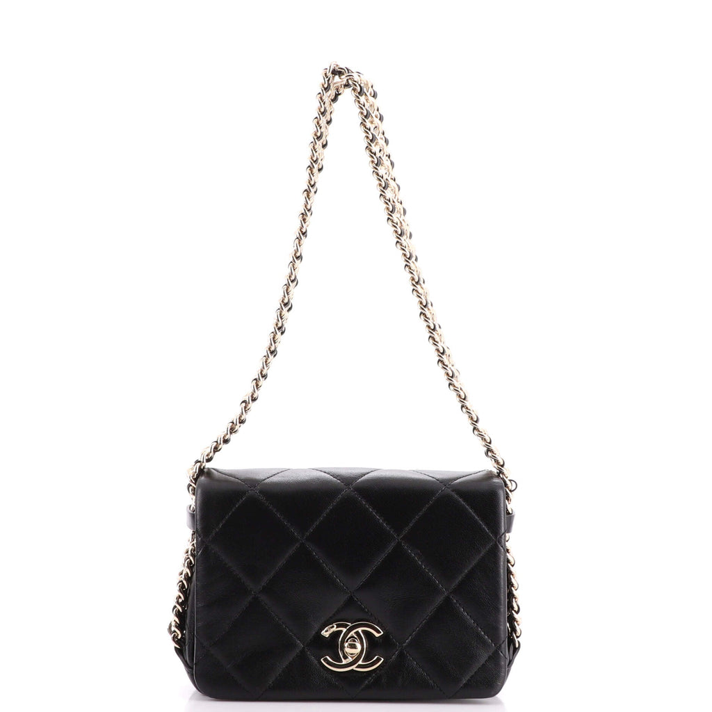 CC Triple Chain Full Flap Bag Quilted Lambskin Mini
