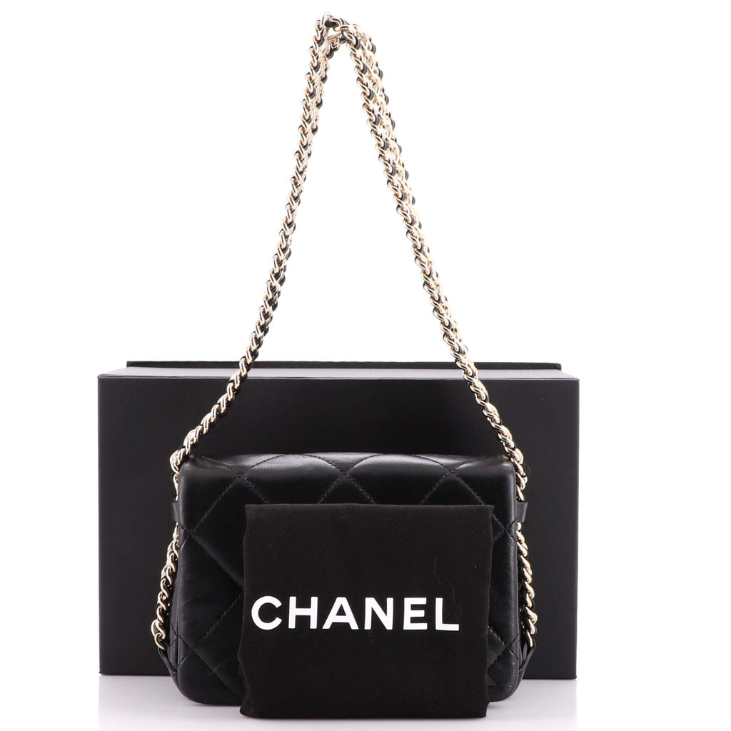 CC Triple Chain Full Flap Bag Quilted Lambskin Mini