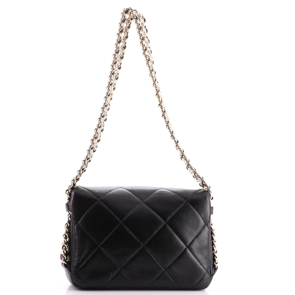 CC Triple Chain Full Flap Bag Quilted Lambskin Mini