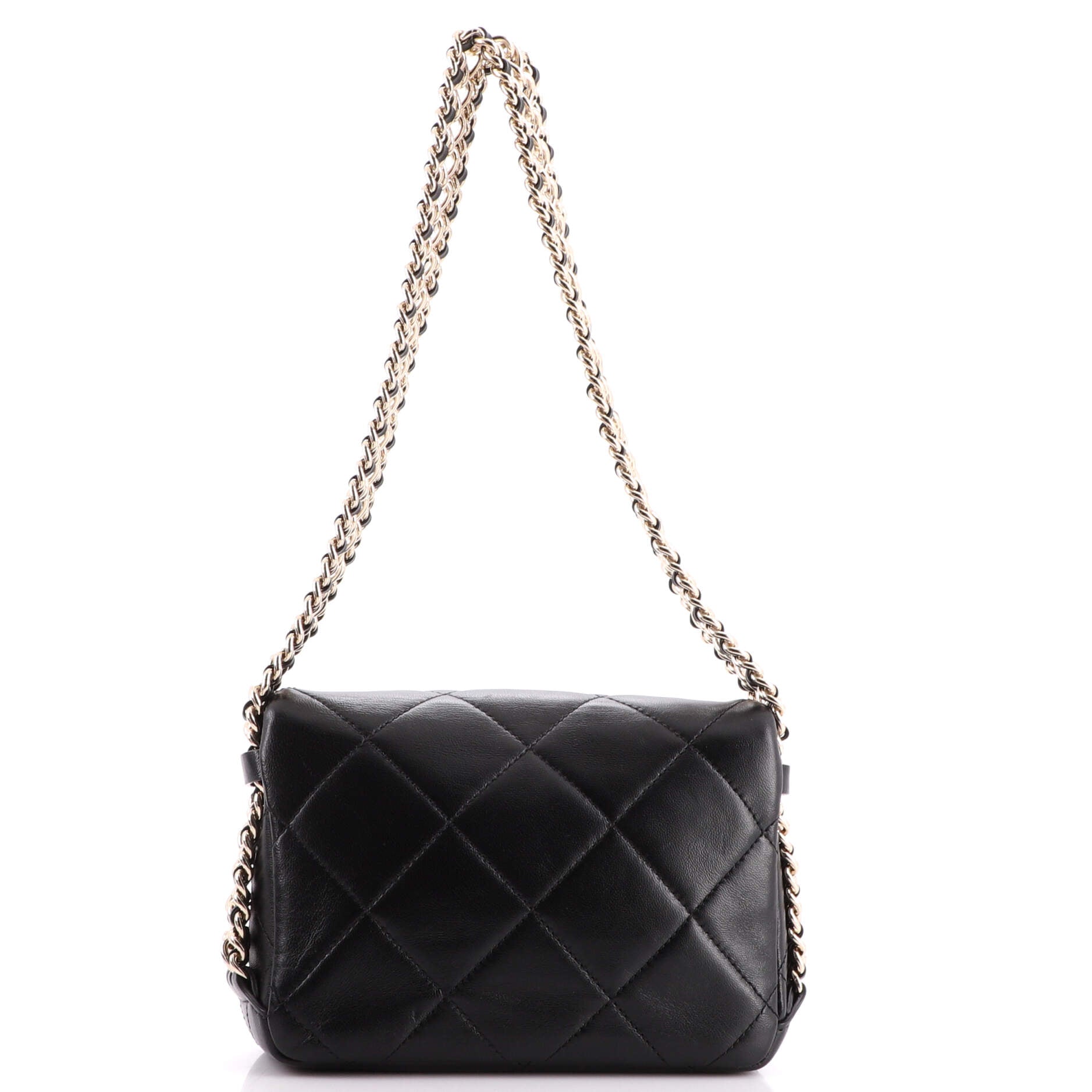CC Triple Chain Full Flap Bag Quilted Lambskin Mini