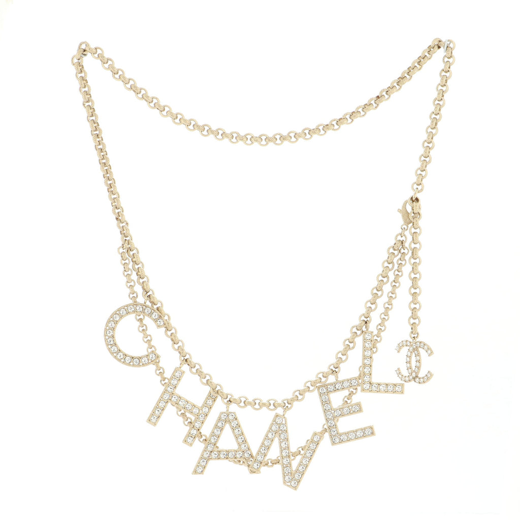 Logo Chain Belt Metal  with Crystals 75