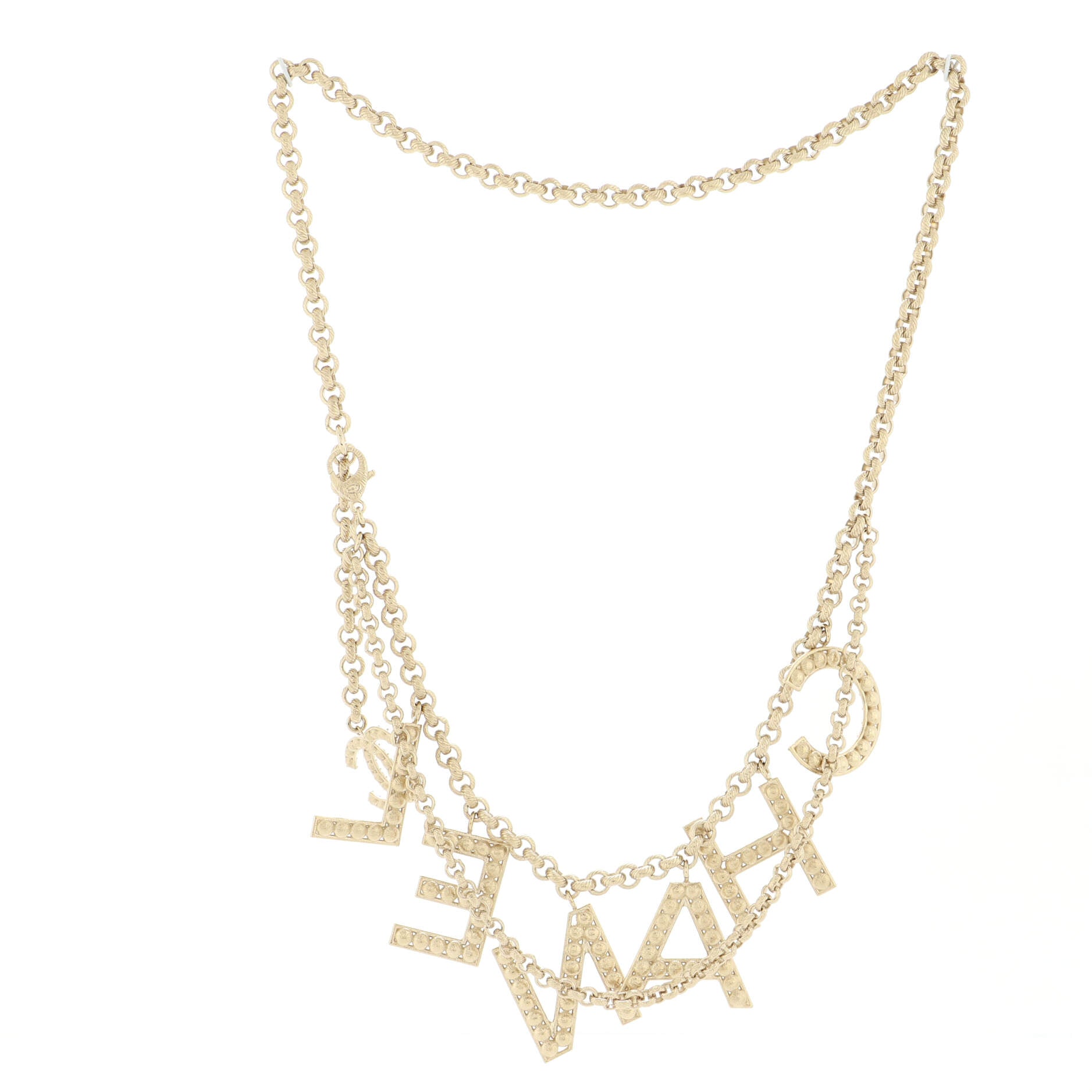 Logo Chain Belt Metal  with Crystals 75