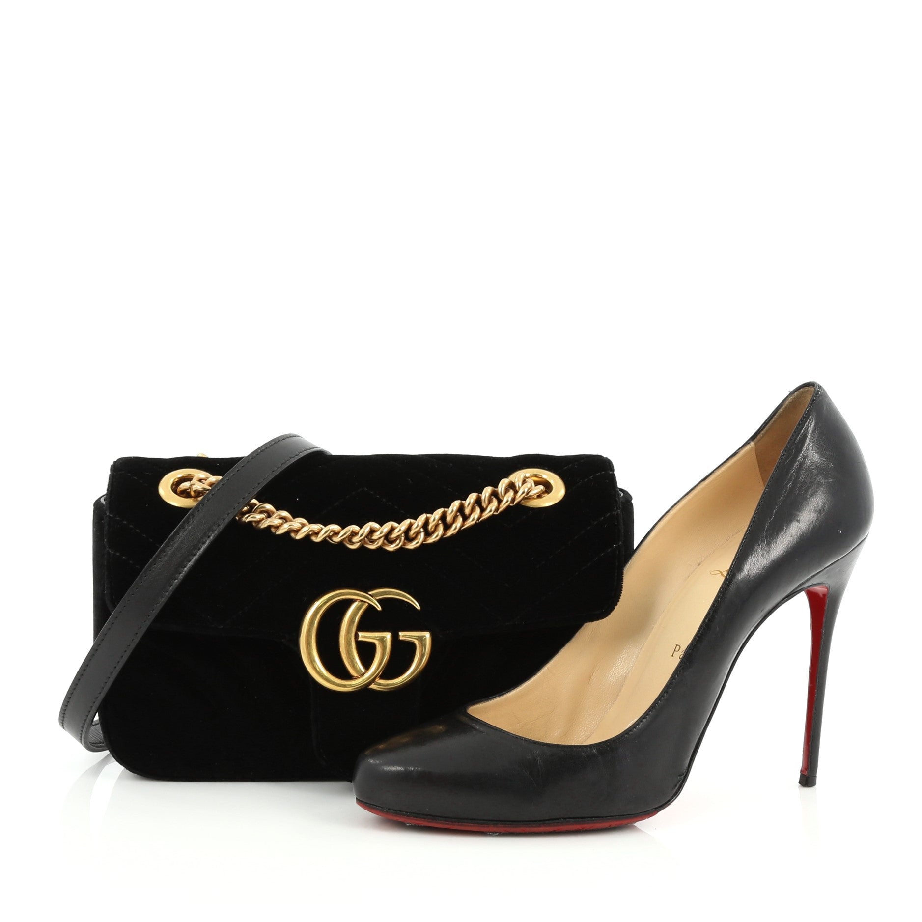 Marmont Flap Bag Quilted Velvet Mini