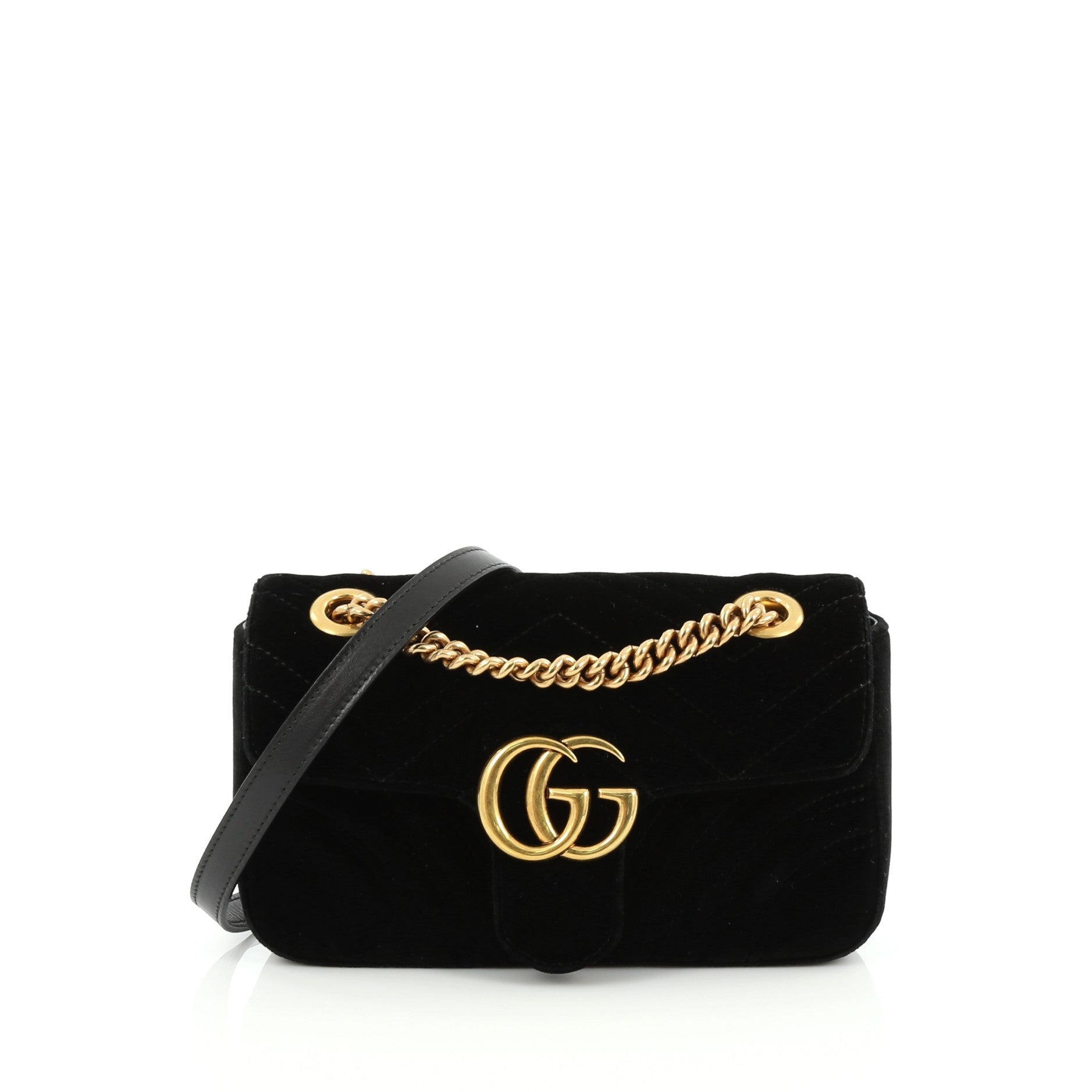 Marmont Flap Bag Quilted Velvet Mini