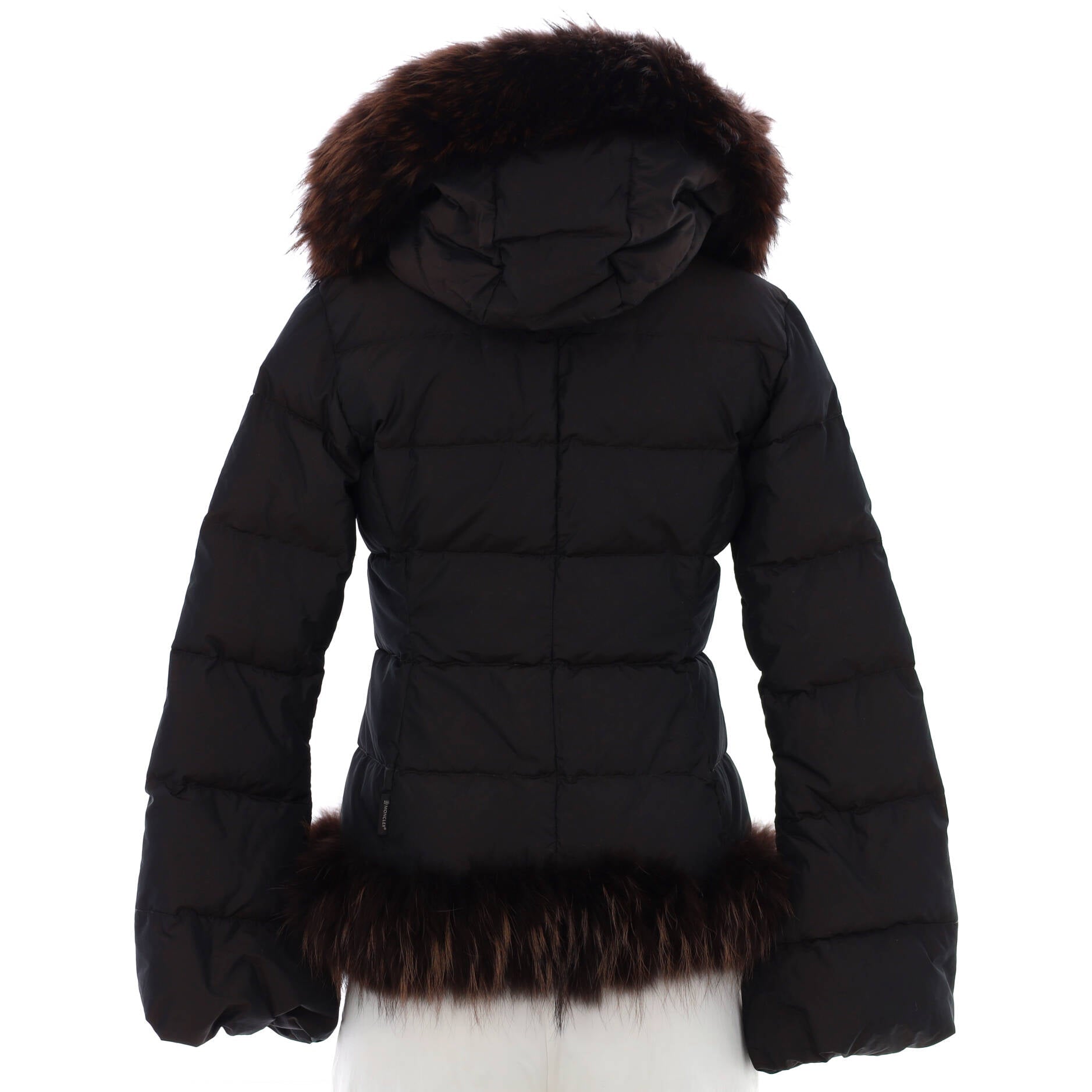 Women's Hooded Puffer Jacket Polyester and Silk Blend with Down