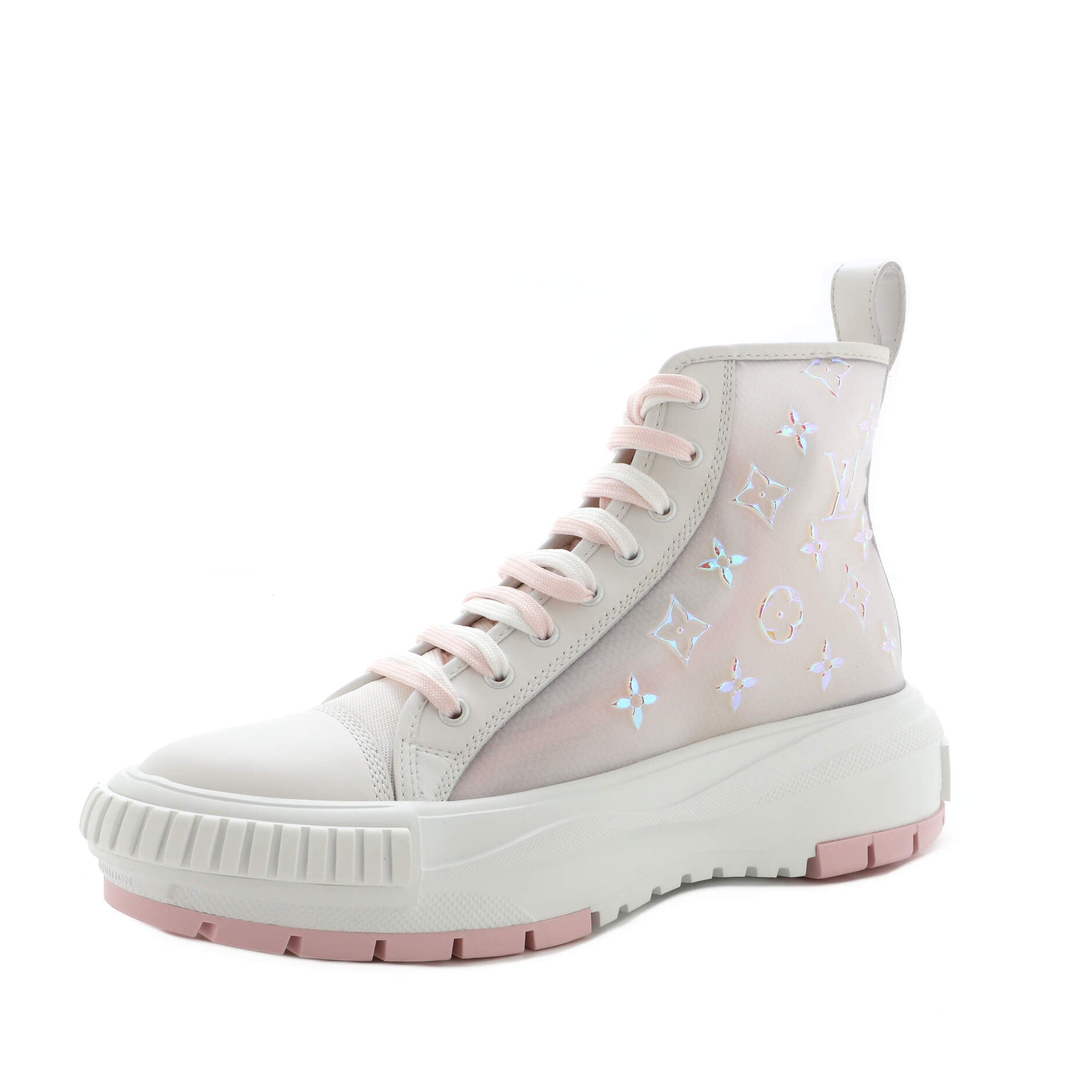 Women's LV Squad Sneaker Boots Monogram Iridescent Technical Mesh