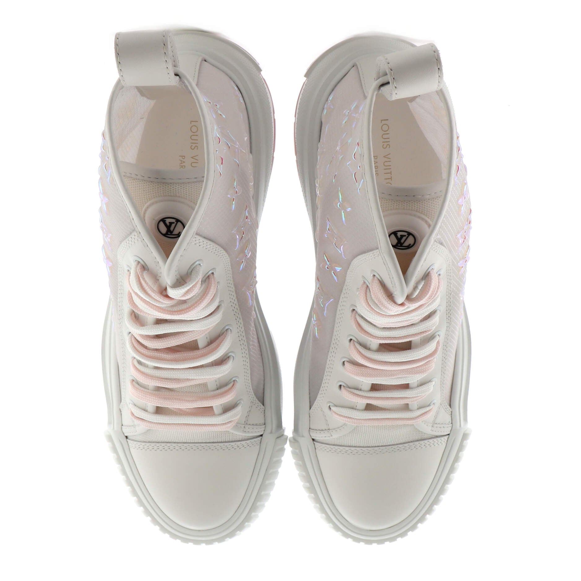 Women's LV Squad Sneaker Boots Monogram Iridescent Technical Mesh