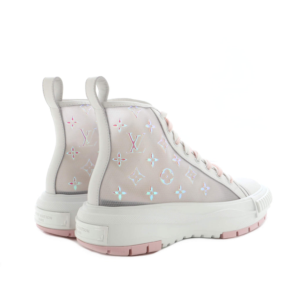 Women's LV Squad Sneaker Boots Monogram Iridescent Technical Mesh