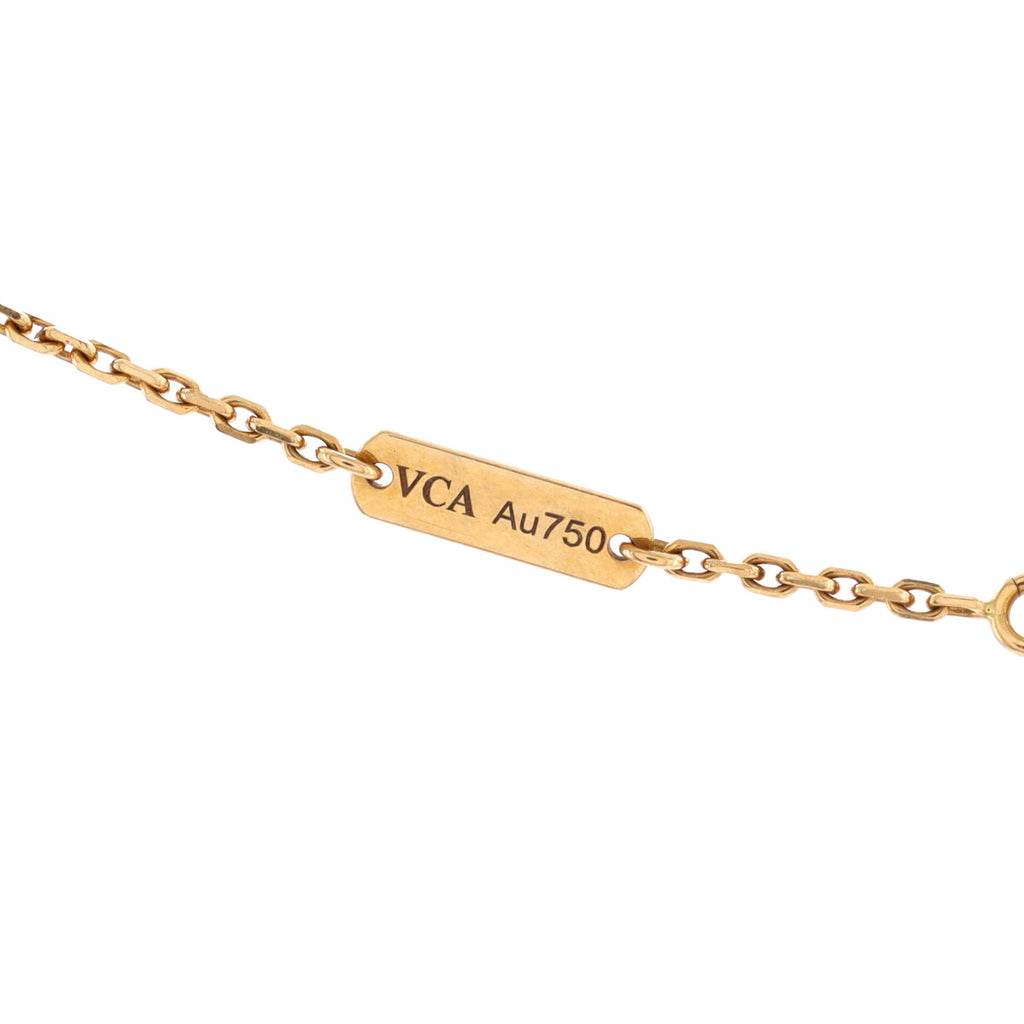 Vintage Alhambra Pendant Necklace 18K Yellow Gold and Onyx