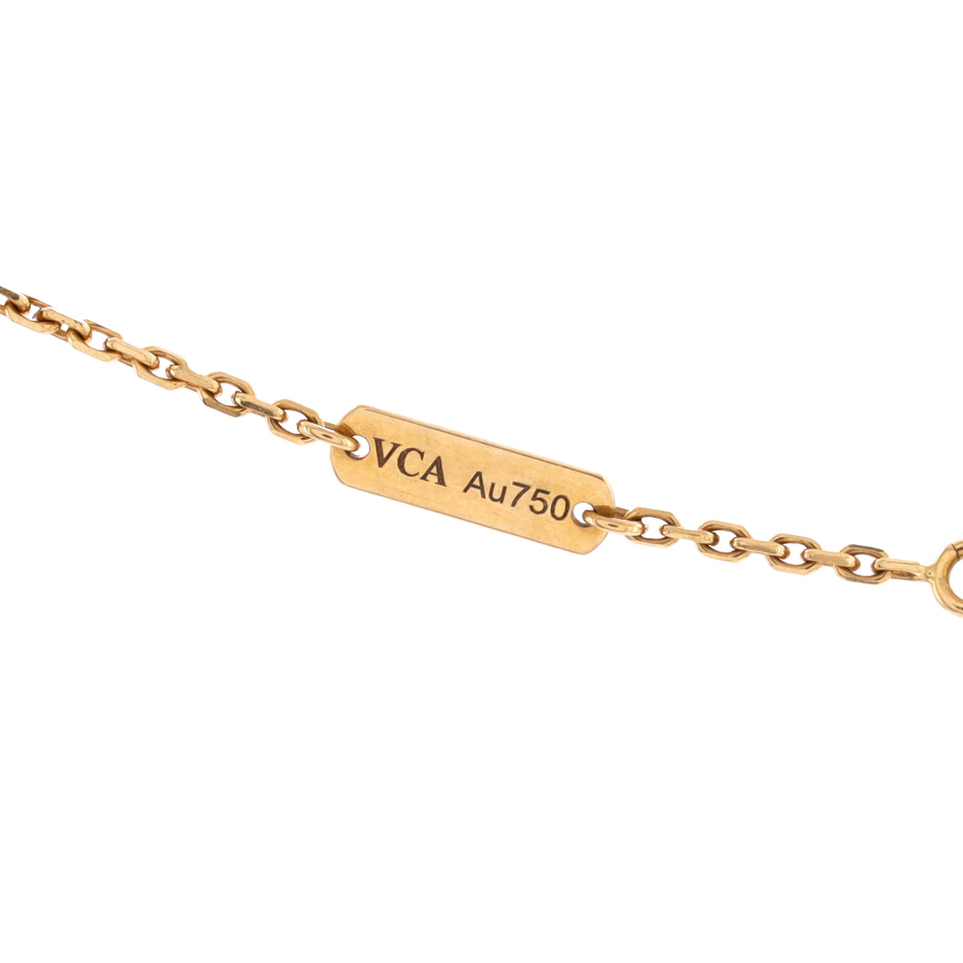 Vintage Alhambra Pendant Necklace 18K Yellow Gold and Onyx