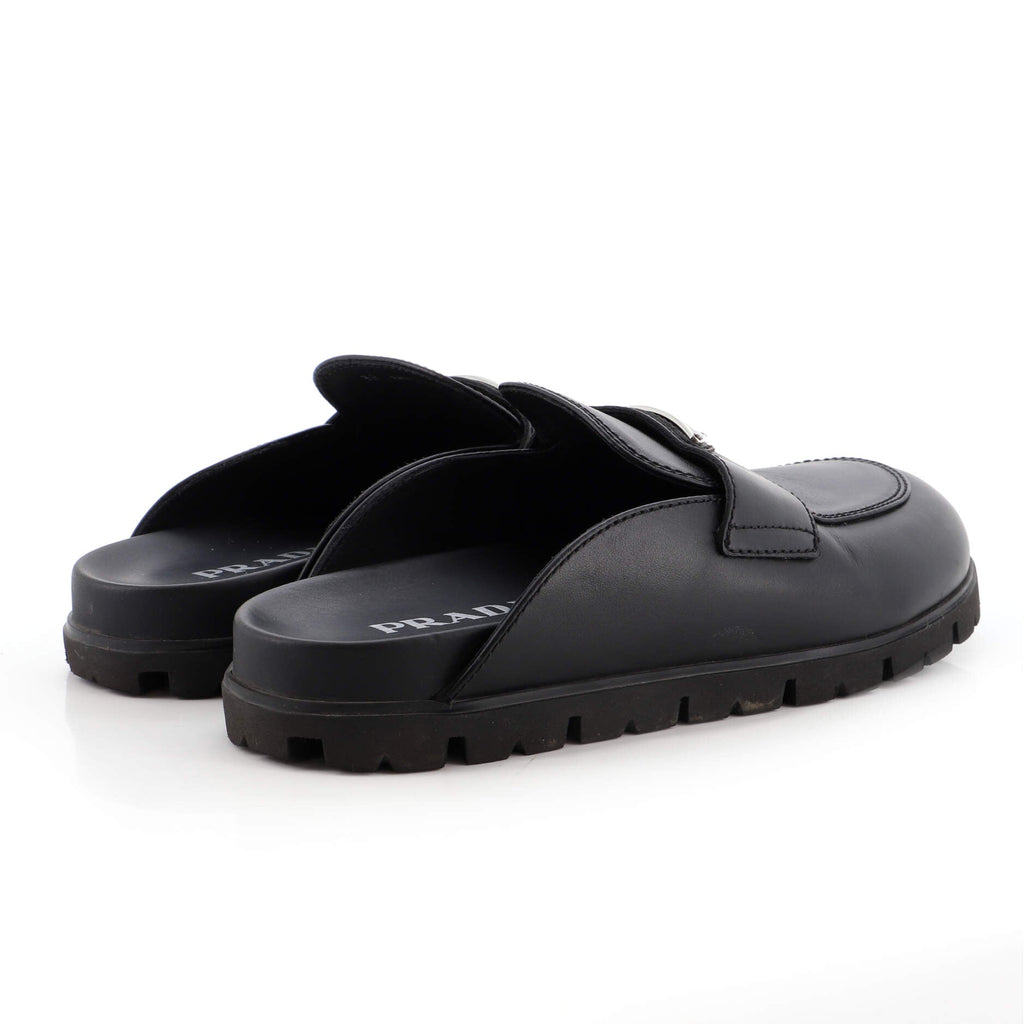 Women's Triangle Logo Mules Leather