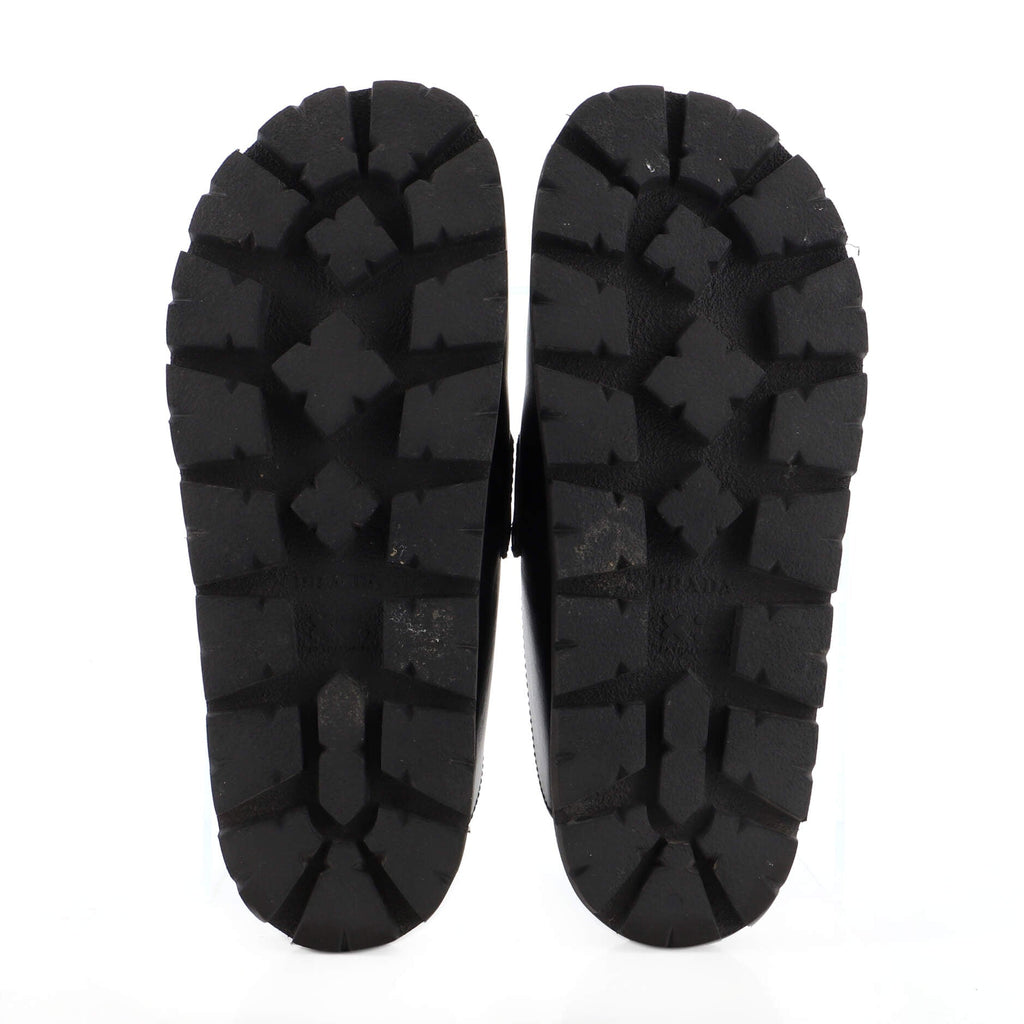 Women's Triangle Logo Mules Leather