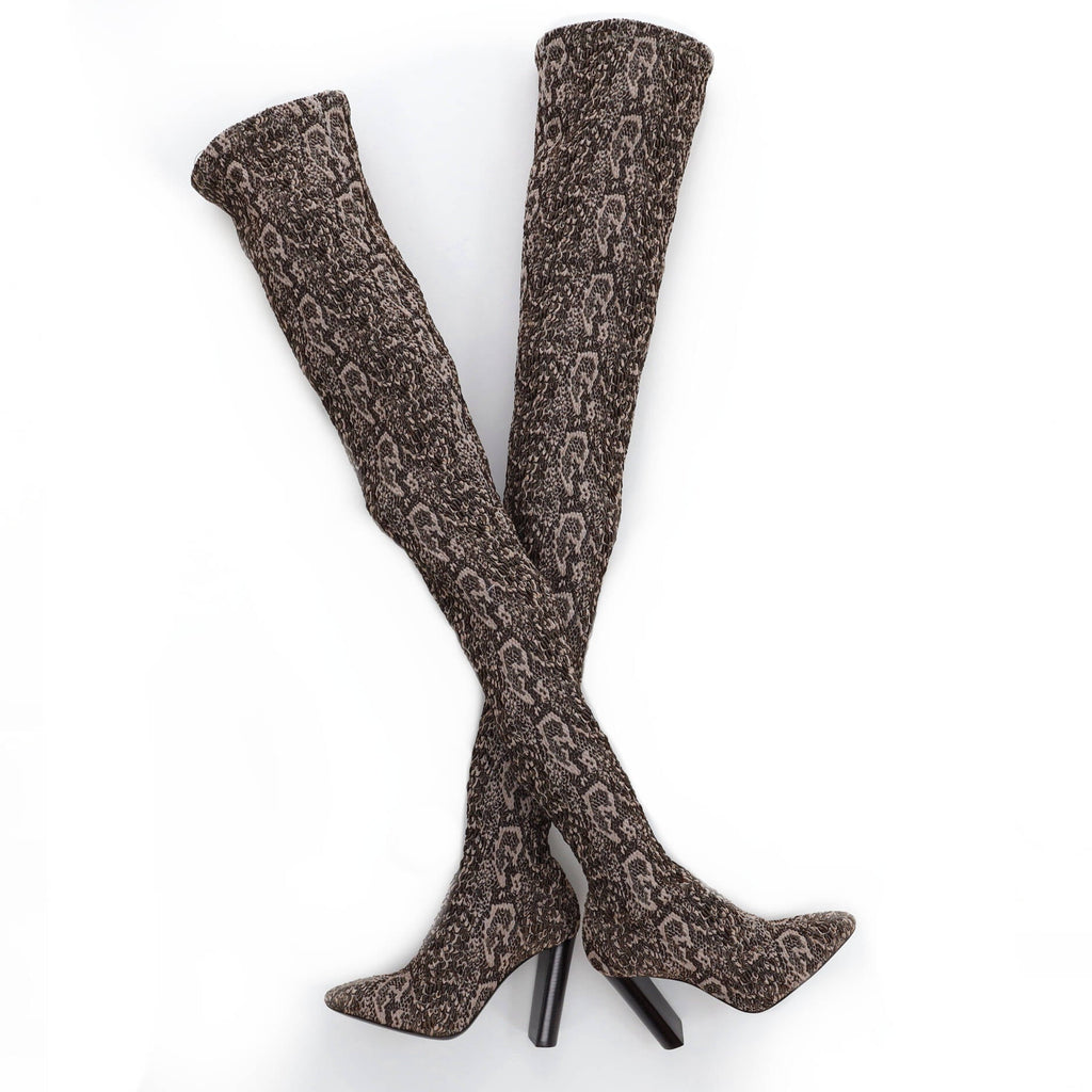 Women's Knee High Moon Boots Stretch Fabric