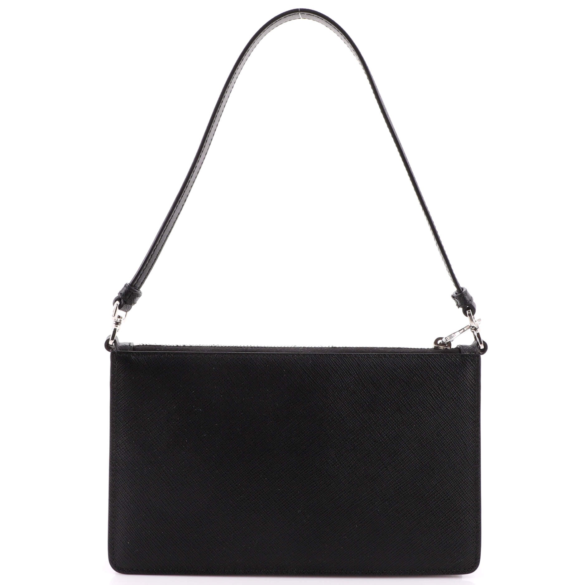 Zip Pochette Shoulder Bag Saffiano Leather Mini