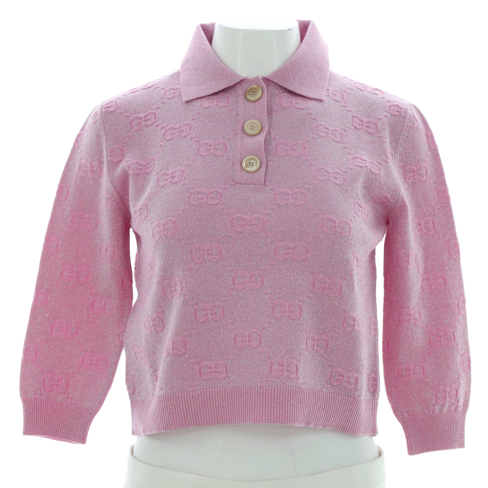 Women's Polo Sweater GG Wool and Polyamide Blend