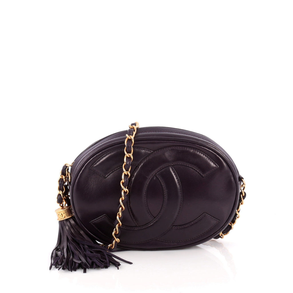 Vintage Tambourine Crossbody Bag Leather Mini