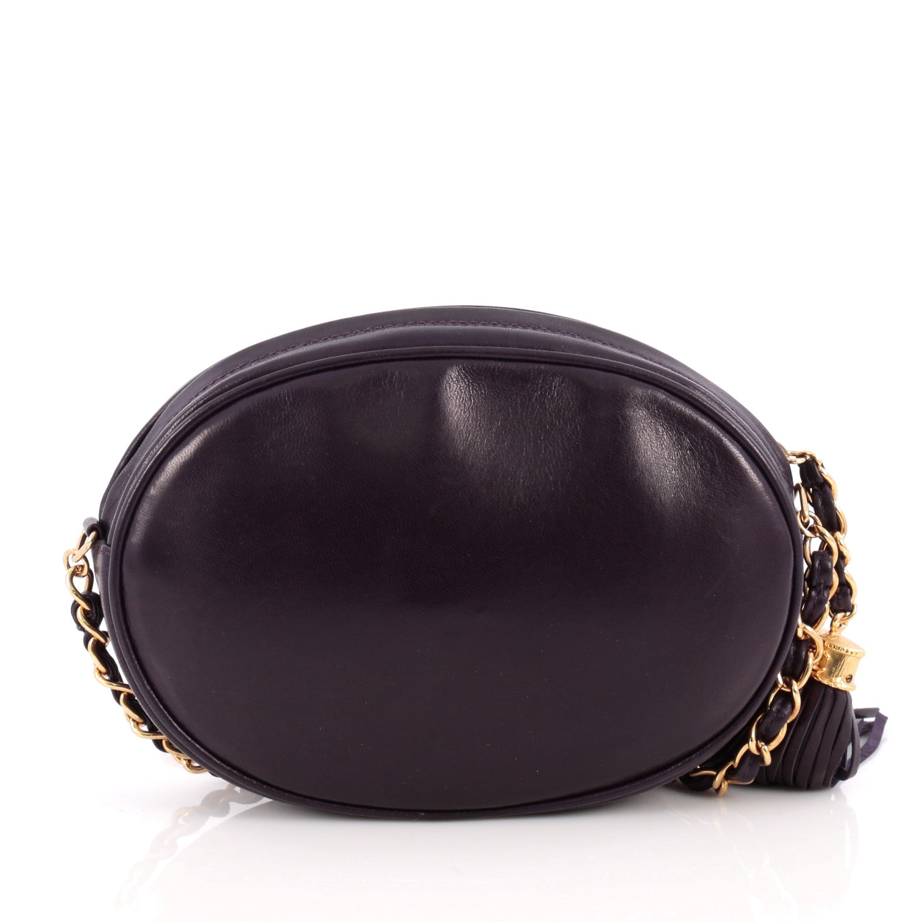 Vintage Tambourine Crossbody Bag Leather Mini