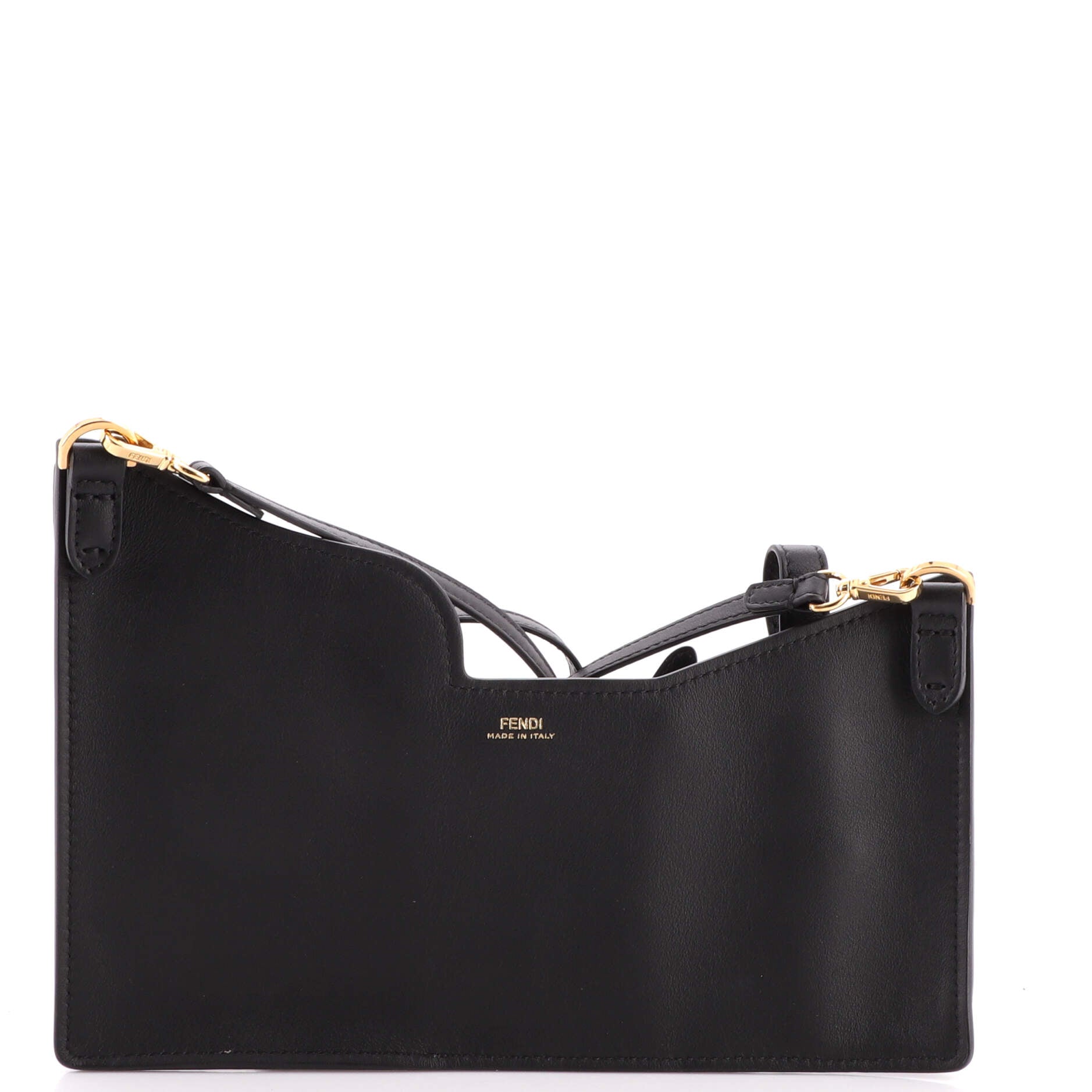 Bustine 3 Pockets Crossbody Bag Leather and Zucca Coated Canvas Mini