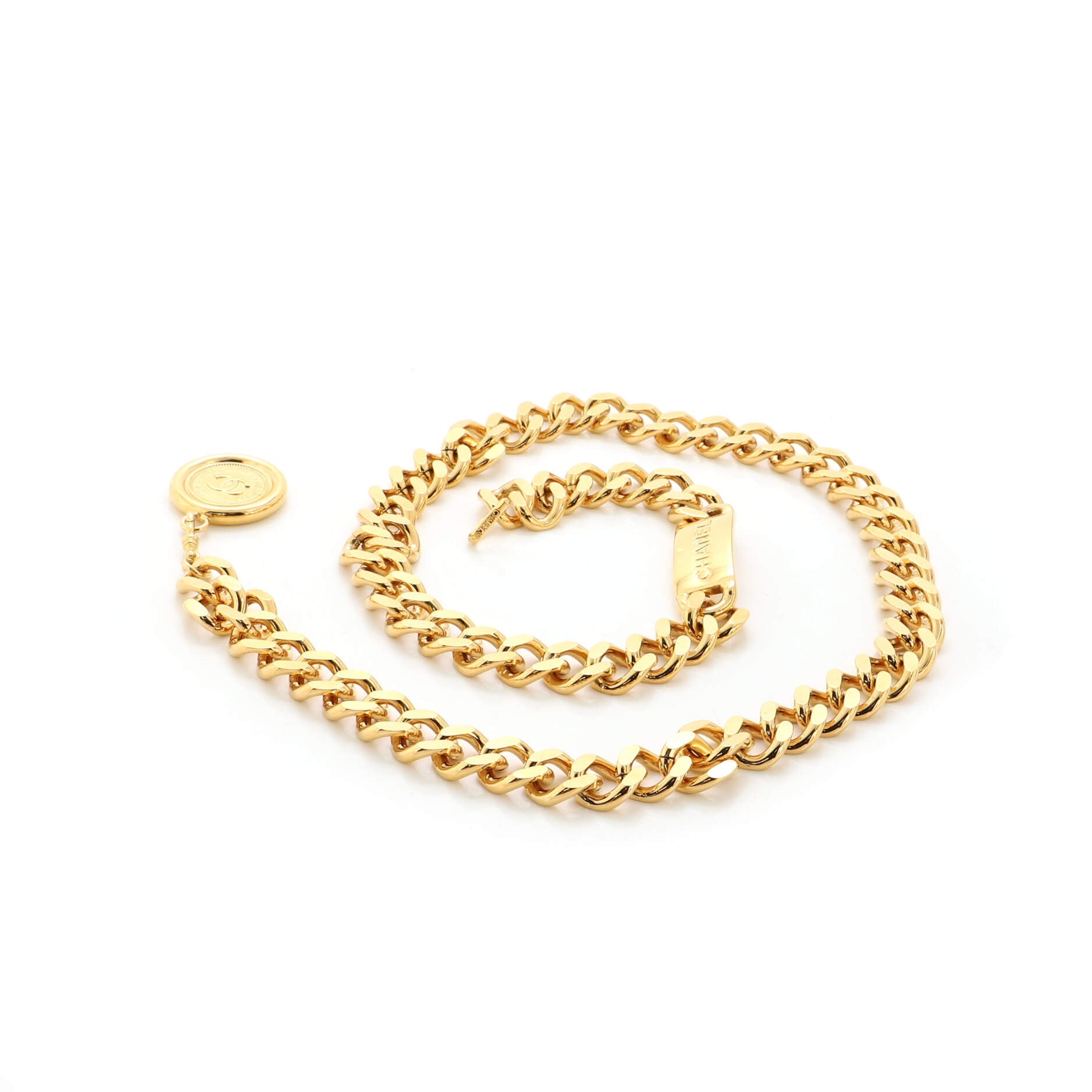 Vintage Medallion Chain Belt Metal 75
