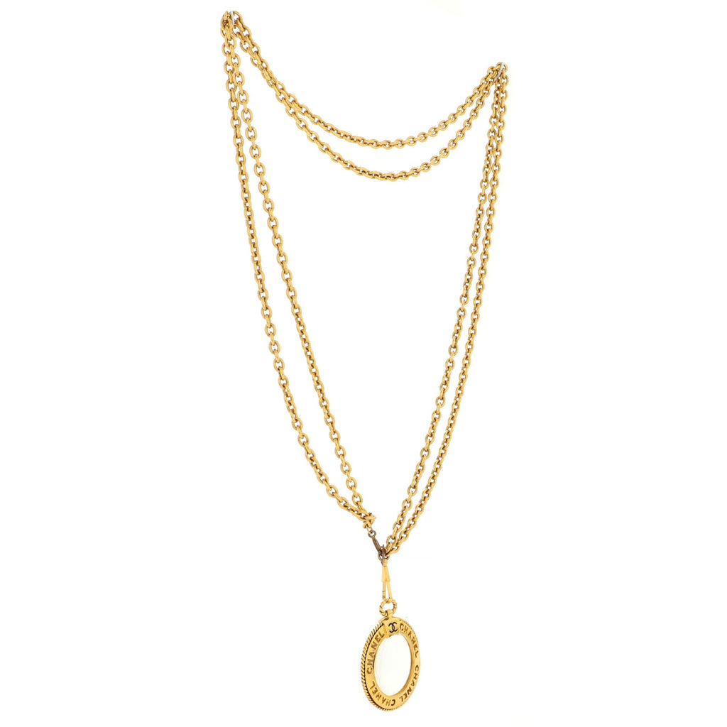 Magnifying Glass Pendant Necklace Metal