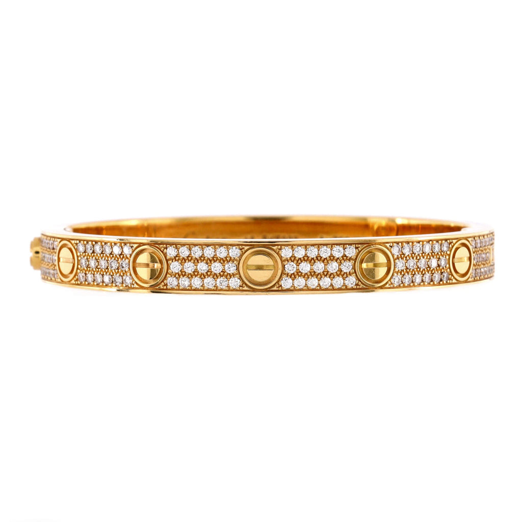 Love Bracelet 18K Yellow Gold with Pave Diamonds