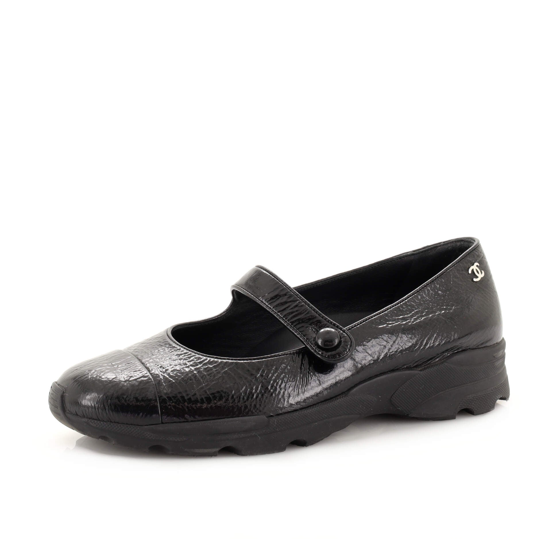Women's Cap Toe Mary Jane Flats Aged Glazed Calfskin