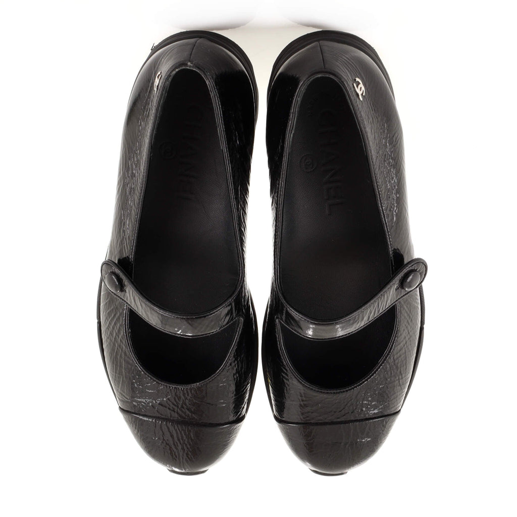 Women's Cap Toe Mary Jane Flats Aged Glazed Calfskin