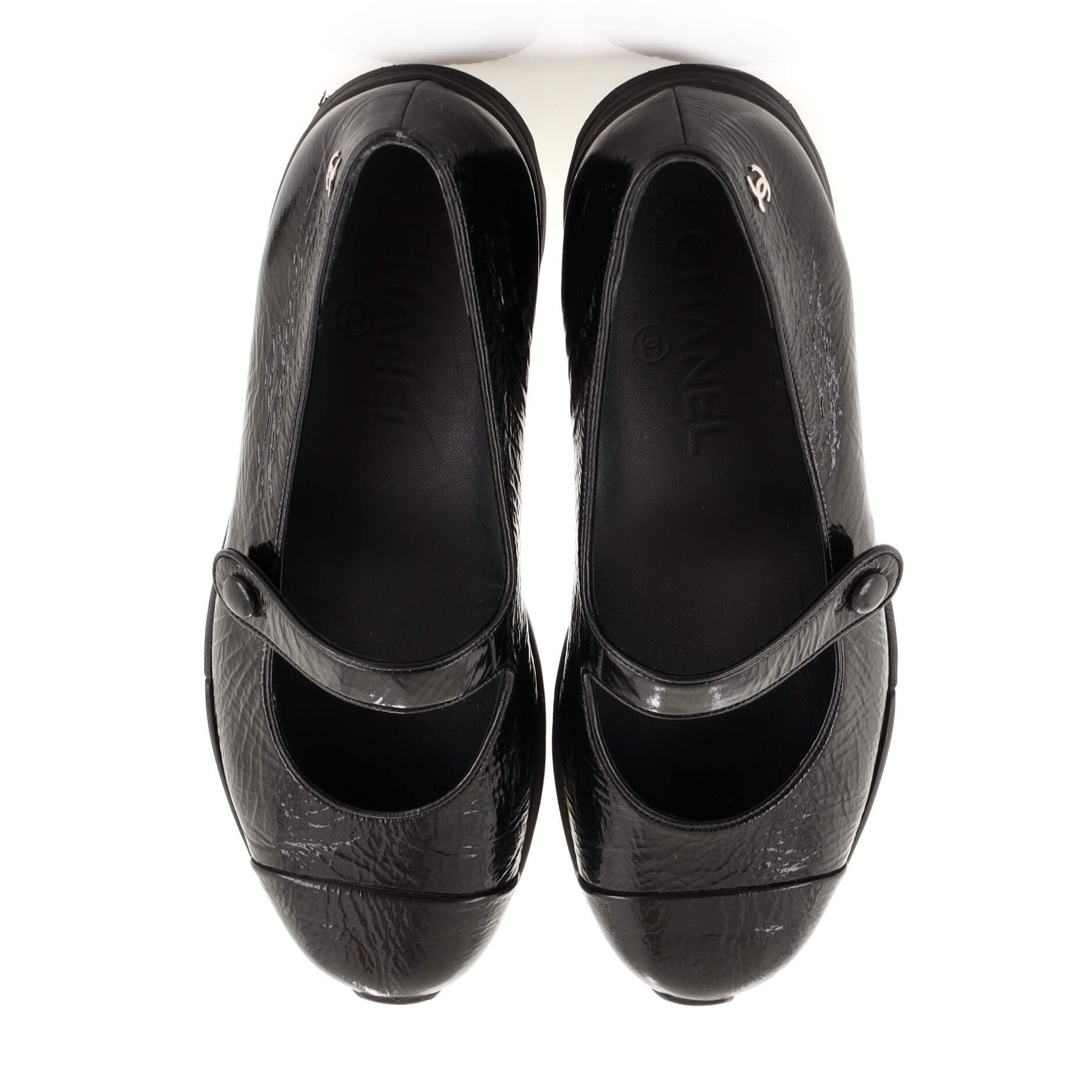 Women's Cap Toe Mary Jane Flats Aged Glazed Calfskin