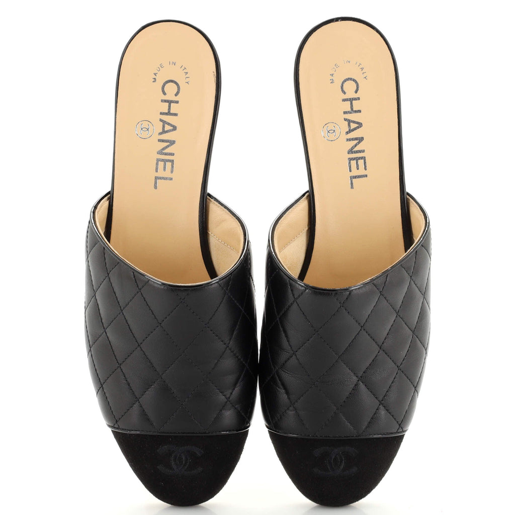 Women's CC Cap Toe Mules Leather