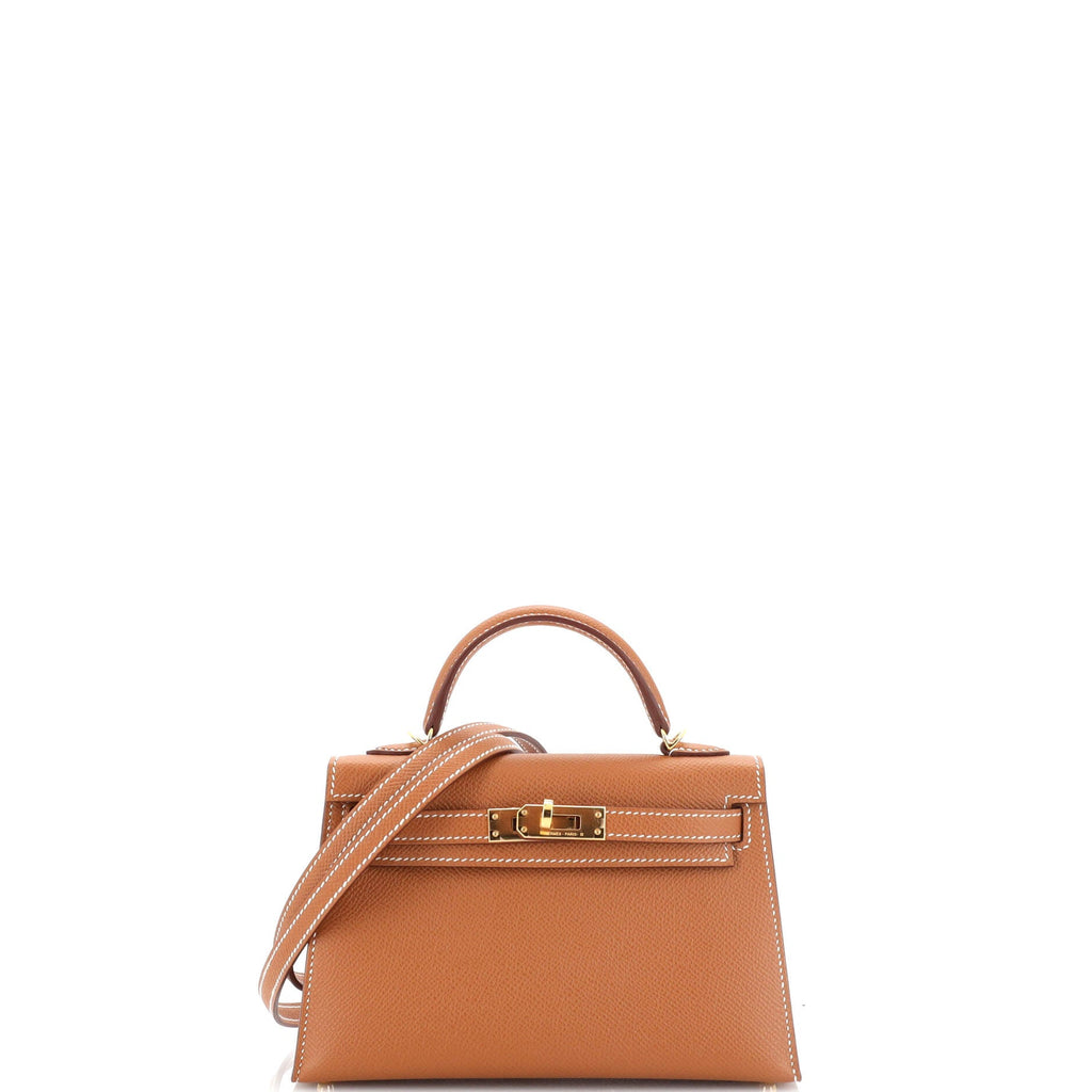 Kelly Mini II Bag Gold Epsom with Gold Hardware 20