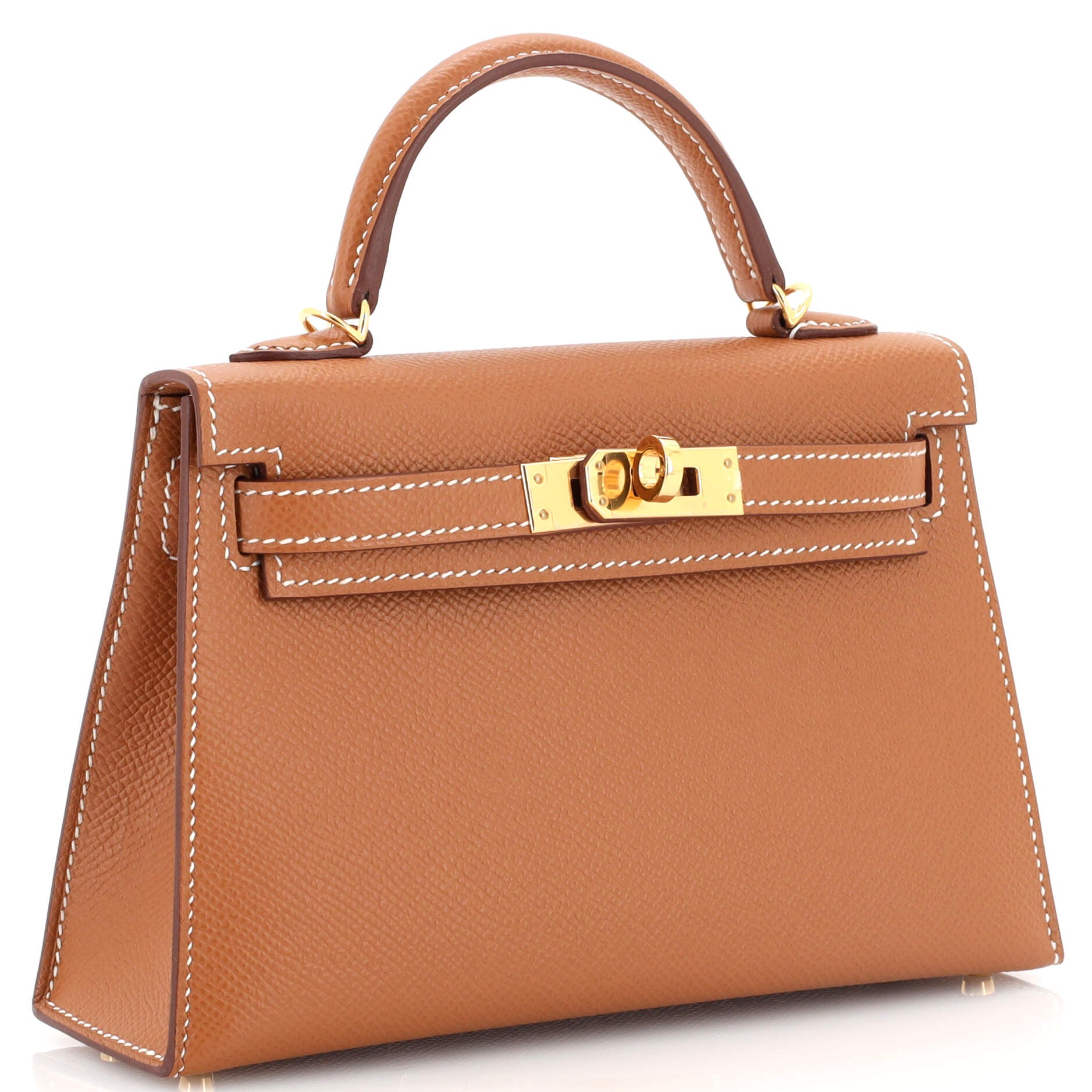 Kelly Mini II Bag Gold Epsom with Gold Hardware 20