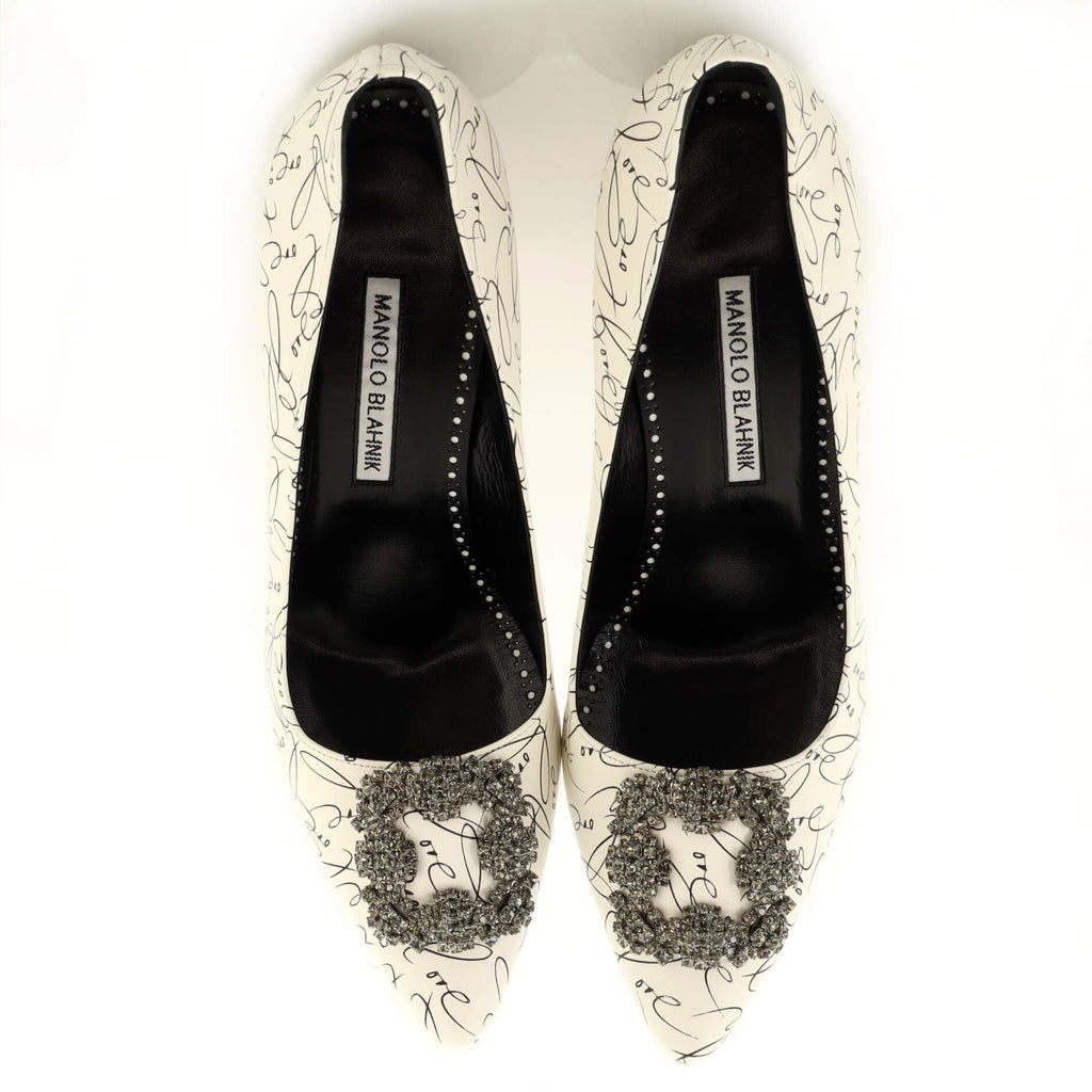 Women's Hangisi Buckle Pumps Printed Leather 105