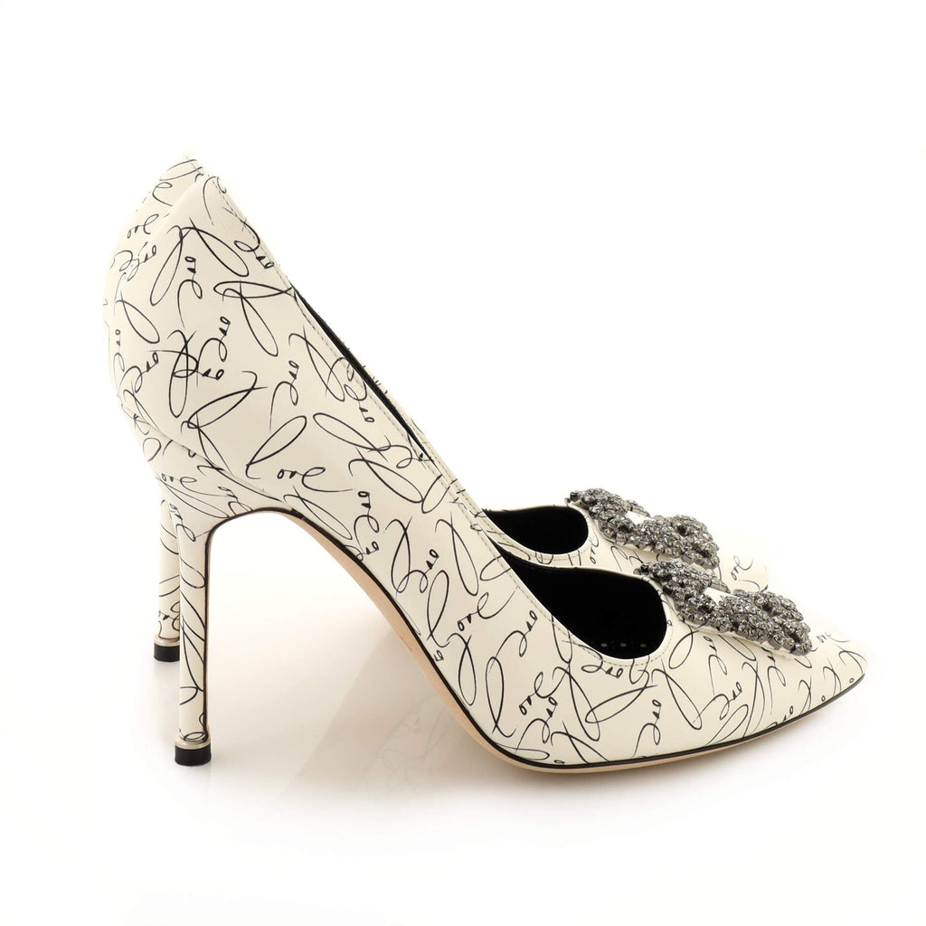 Women's Hangisi Buckle Pumps Printed Leather 105