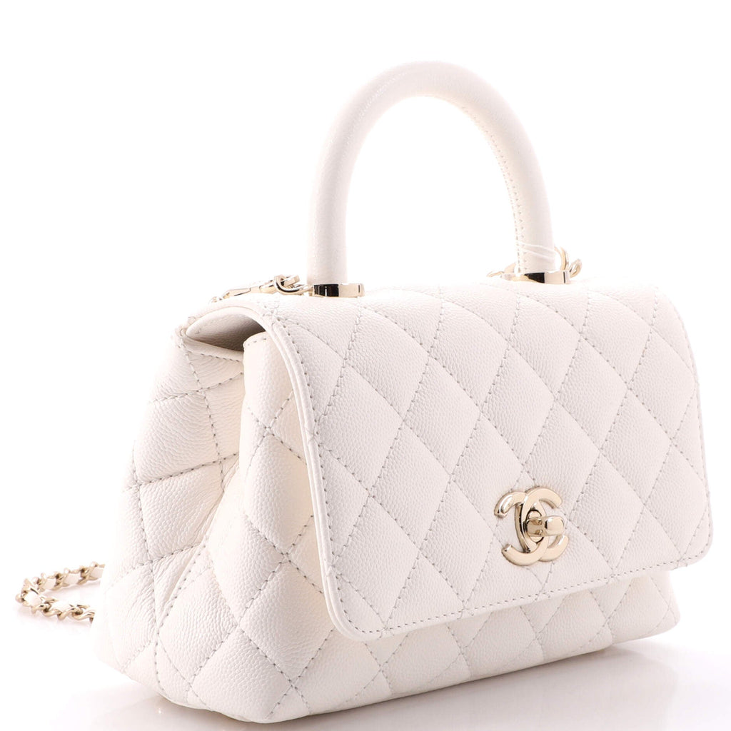 Coco Top Handle Bag Quilted Caviar Extra Mini