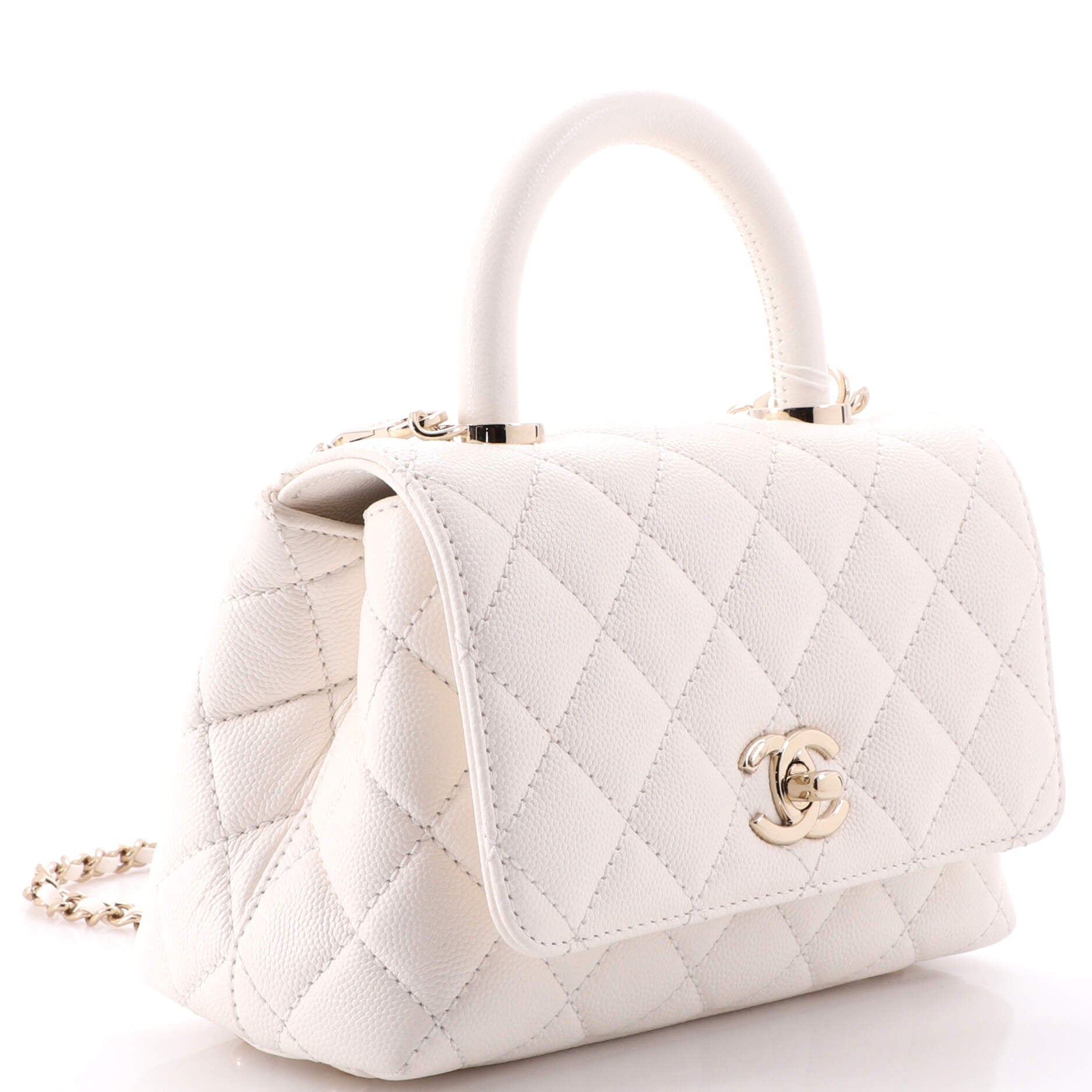 Coco Top Handle Bag Quilted Caviar Extra Mini