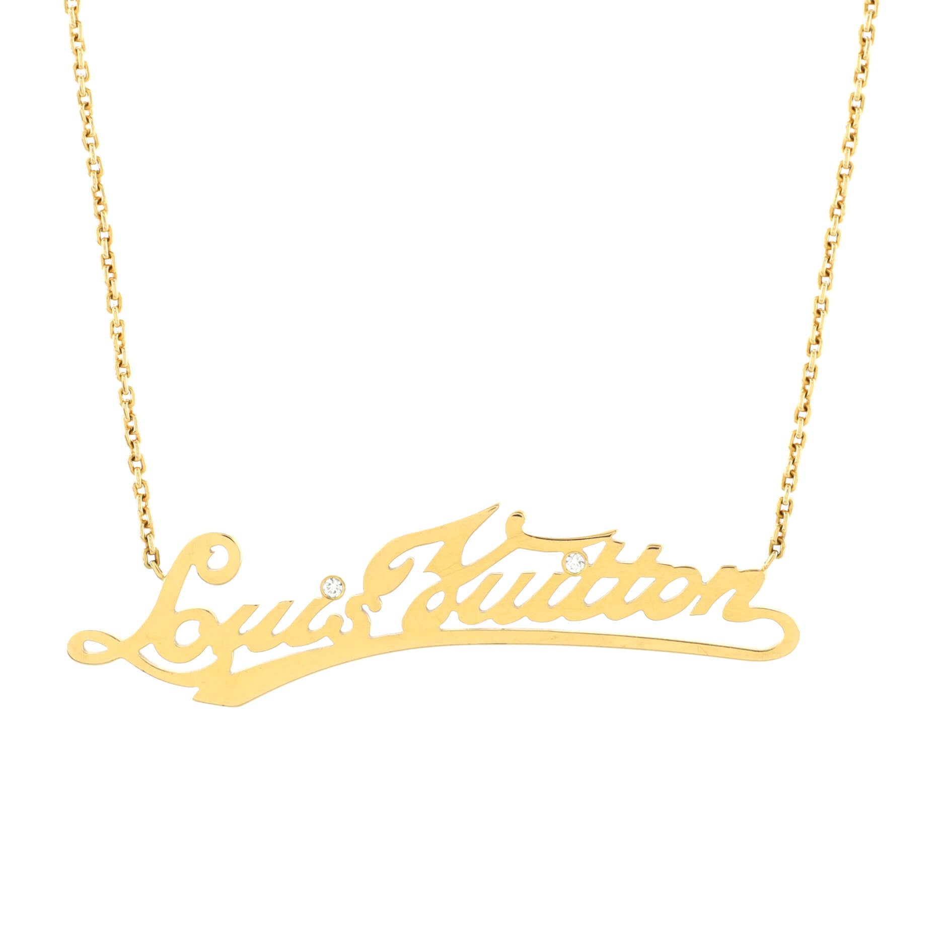 Signature Pendant Necklace 18K Yellow Gold with Diamonds