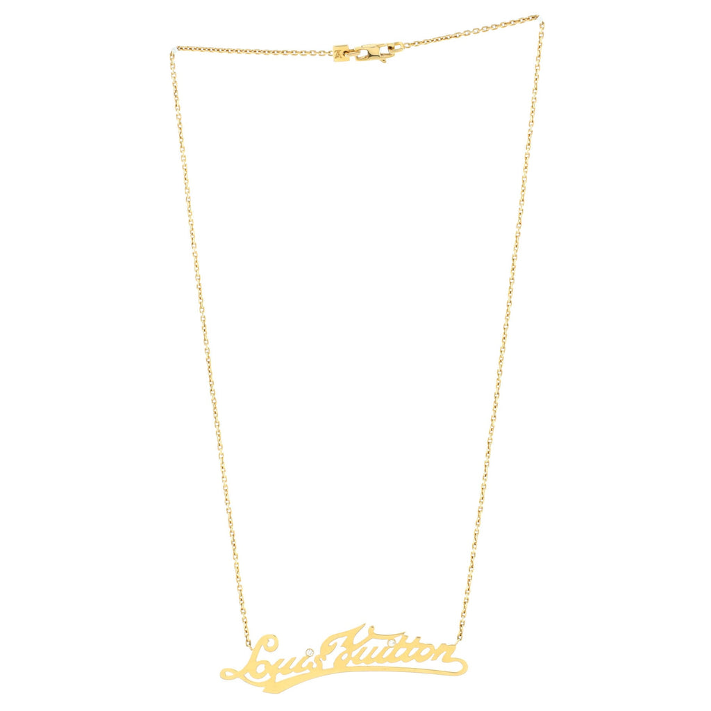 Signature Pendant Necklace 18K Yellow Gold with Diamonds