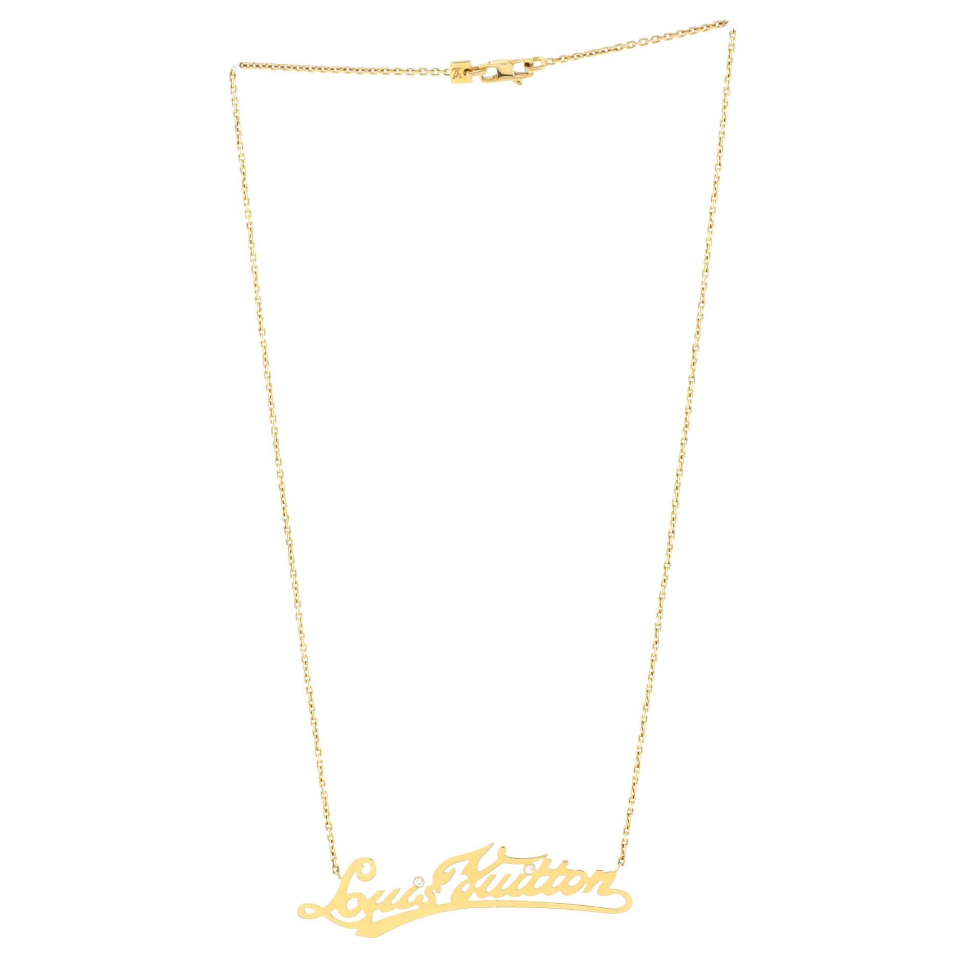 Signature Pendant Necklace 18K Yellow Gold with Diamonds