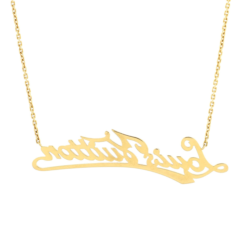 Signature Pendant Necklace 18K Yellow Gold with Diamonds