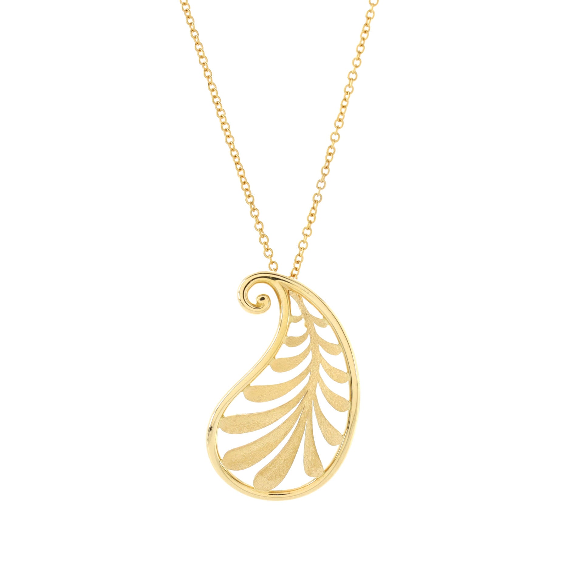 Paloma Picasso Villa Palm Leaf Pendant Necklace 18K Yellow Gold