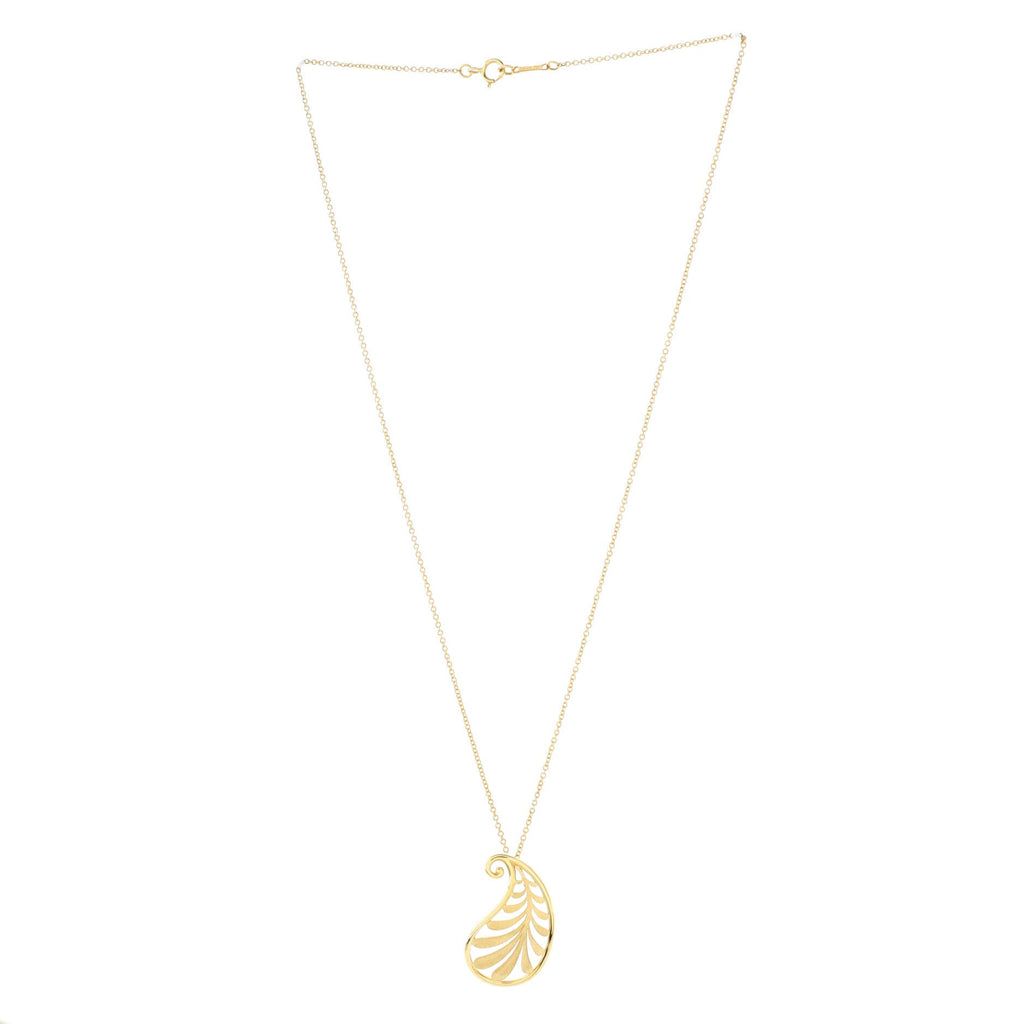 Paloma Picasso Villa Palm Leaf Pendant Necklace 18K Yellow Gold