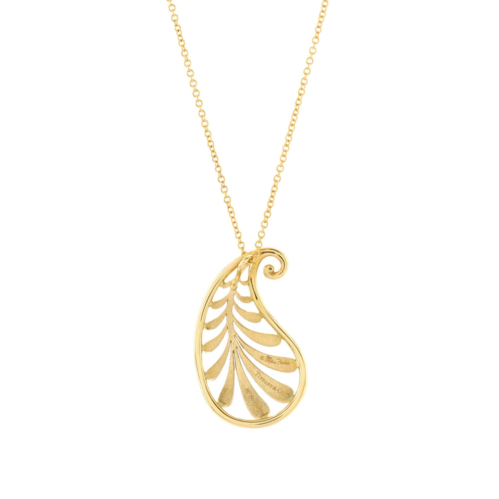 Paloma Picasso Villa Palm Leaf Pendant Necklace 18K Yellow Gold