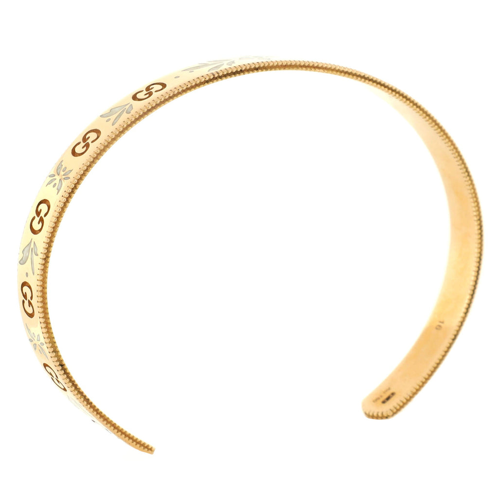 Icon Blooms Cuff Bracelet 18K Rose Gold with Enamel