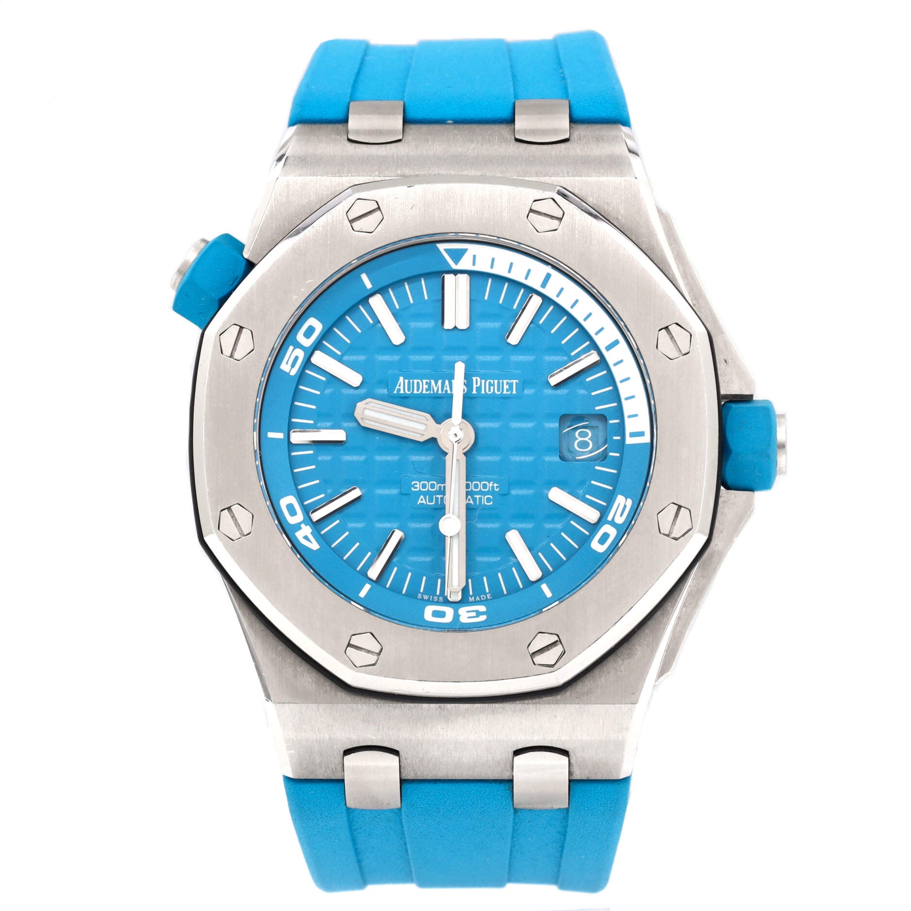 Royal Oak Offshore Diver Automatic Watch Stainless Steel and Rubber with Turquoise Dial 42