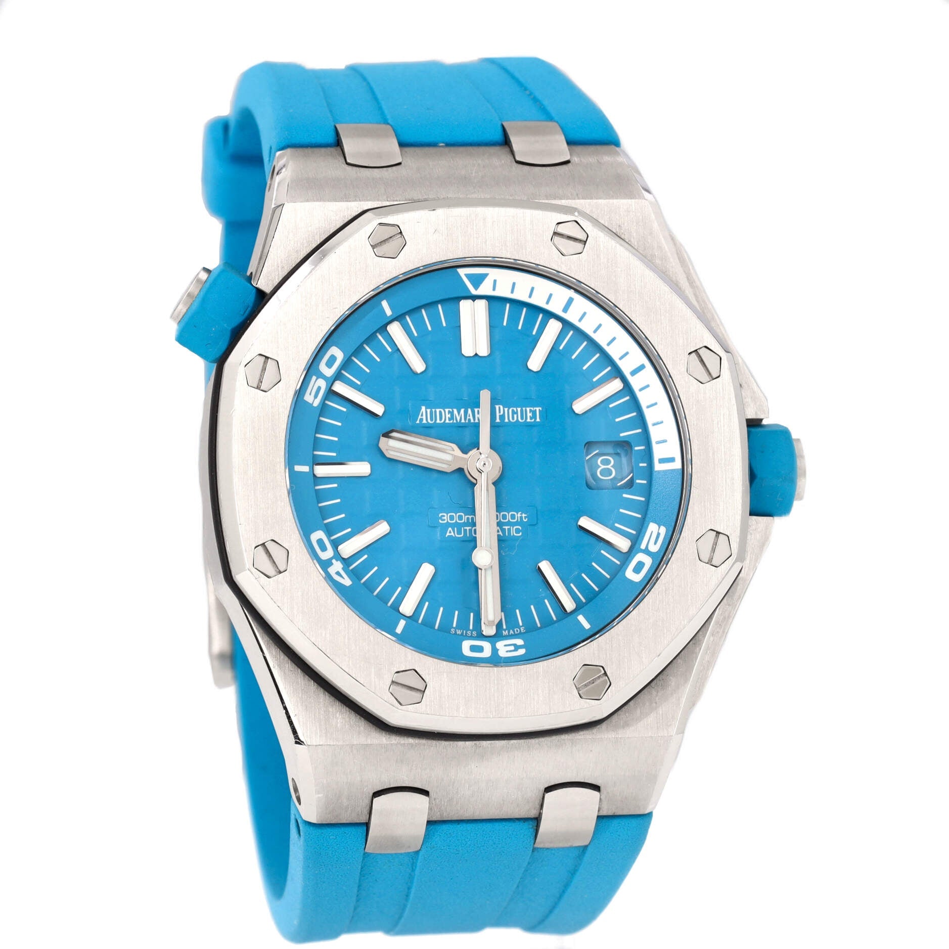 Royal Oak Offshore Diver Automatic Watch Stainless Steel and Rubber with Turquoise Dial 42