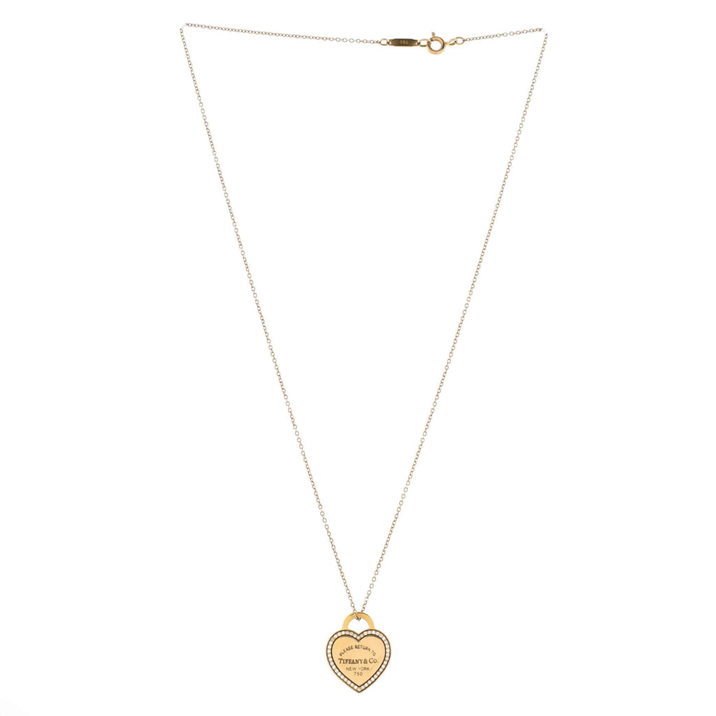 Return to Tiffany Heart Pendant Necklace 18K Rose Gold with Diamonds