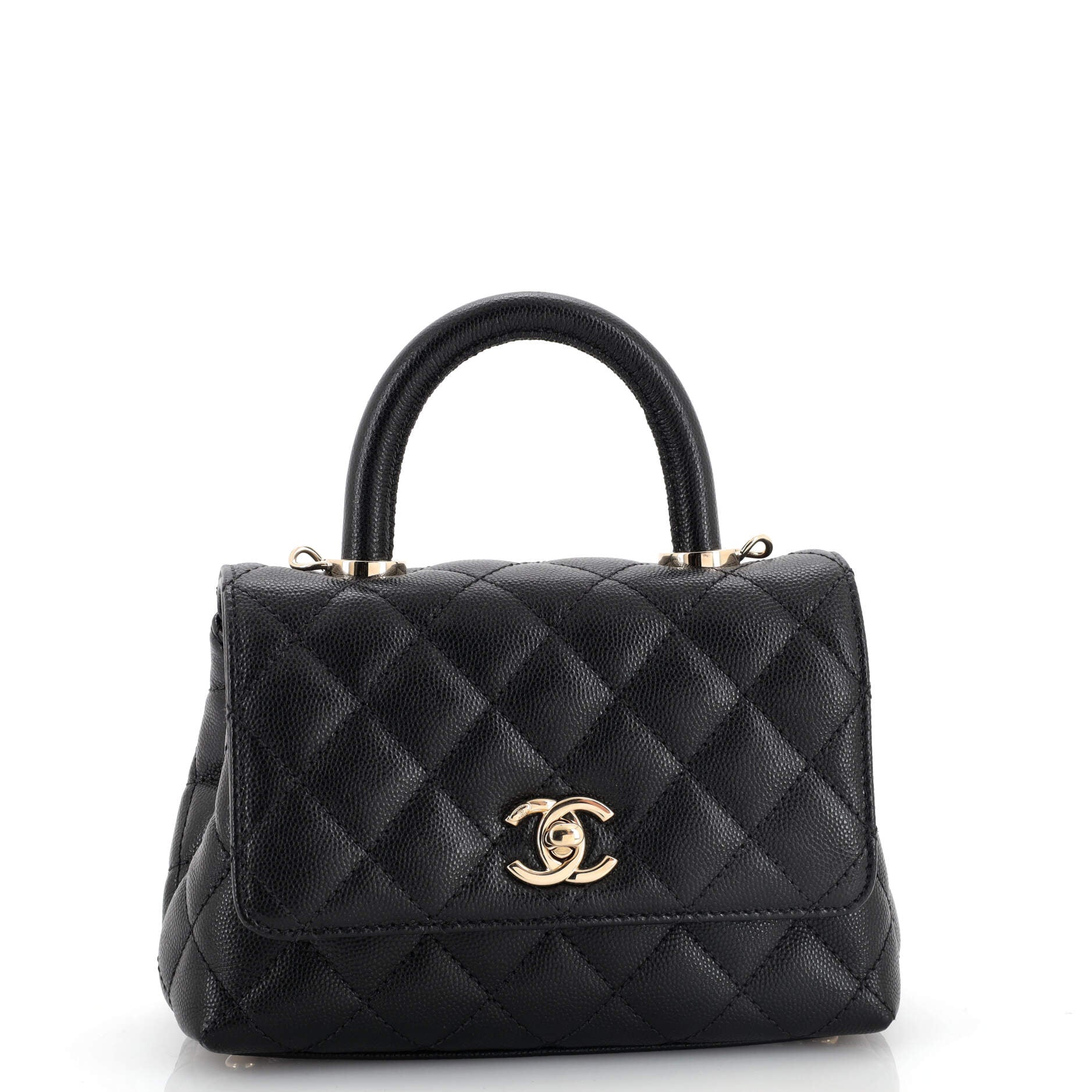 Coco Top Handle Bag Quilted Caviar Extra Mini