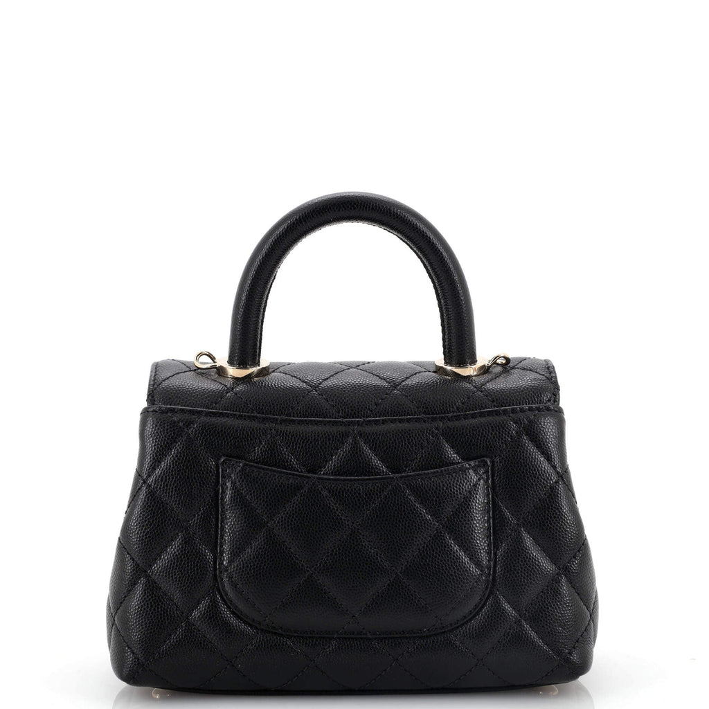Coco Top Handle Bag Quilted Caviar Extra Mini